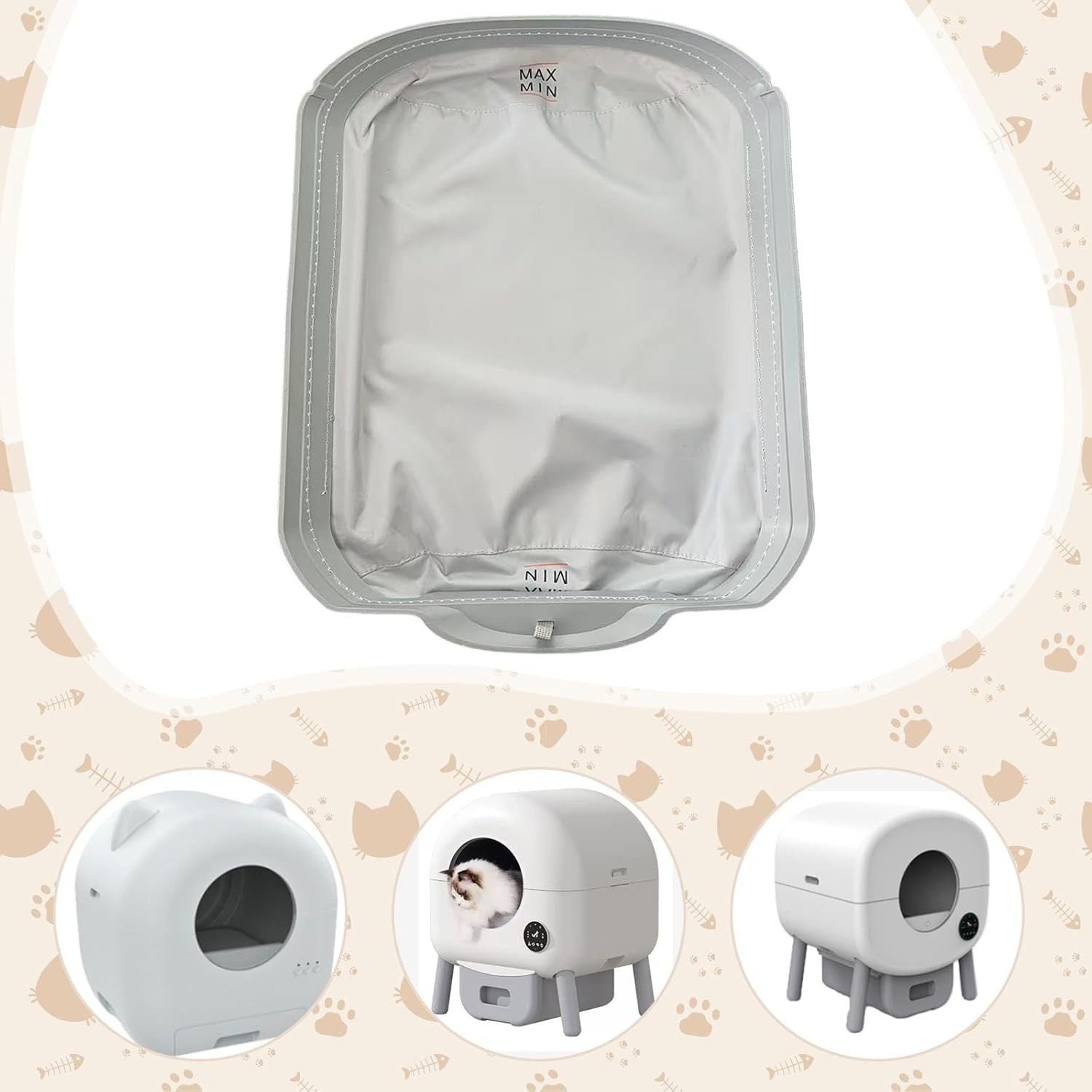 Automatic Cat Litter Box Liner Tray Cat Litter Accessory Easy to Clean Scratch Resistant Lightweight Removable Liner Soft Mat image number 3