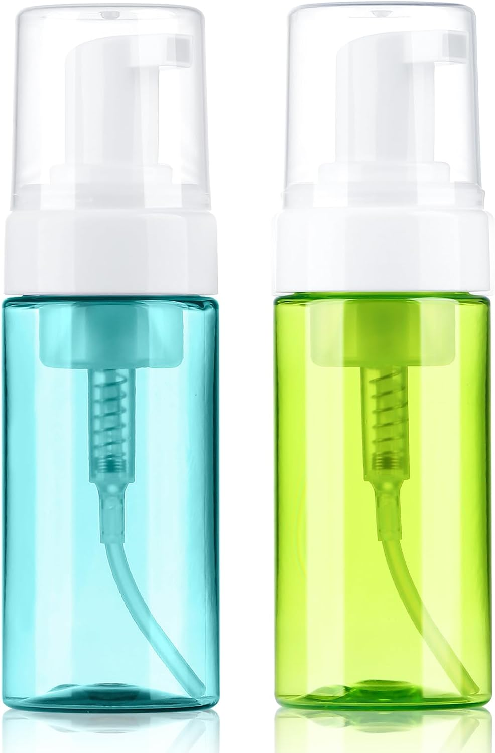 Boenoea Plastic Foam Pump Bottle, 4Oz/120Ml Foam Bottles Dispenser BPA Free Empty Refillable Container for Hand Soap, Shampoo - Pack of 2 Clear