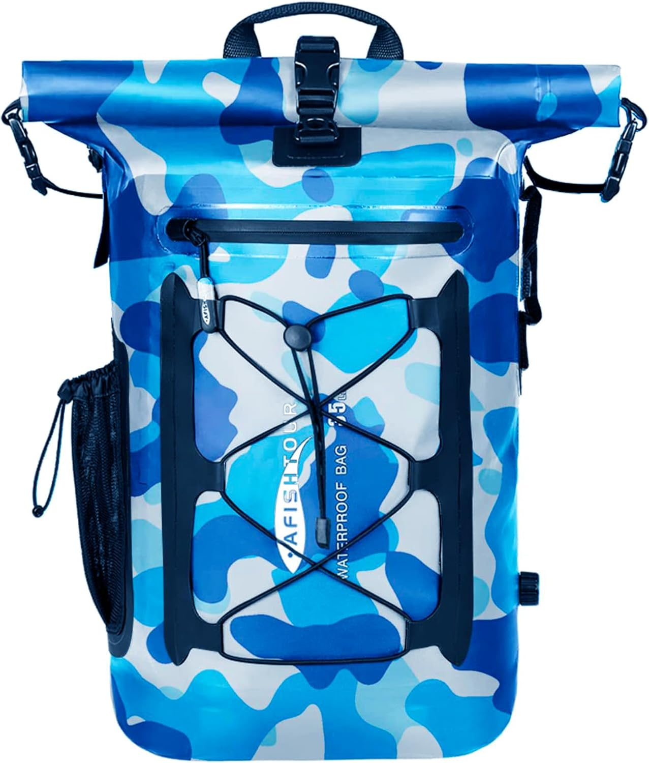 AFISHTOUR Heavy Duty Waterproof Dry Bag Backpack - 35L Roll-Top Floating Dry Bag Backpack for Motorcycles, Kayaking, Rafting, Boating, Camping, Hiking, Fishing