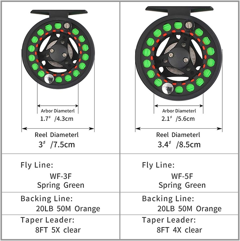 2+1BB Large Arbor Fly Fishing Reel Lightweight CNC Machined Aluminum Alloy Fly Fishing Reel with Line image number 1