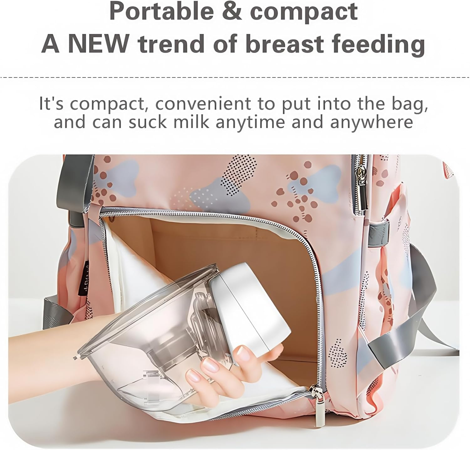 Wearable Electric Breast Pumps with LED Display,Hands Free Breast Pump, Portable Feeding Pump,Comfortable Flange 17Mm, 19Mm, 21Mm,24Mm Inserts, 3 Modes & 9 Levels Electric Portable. Fits All Breasts.