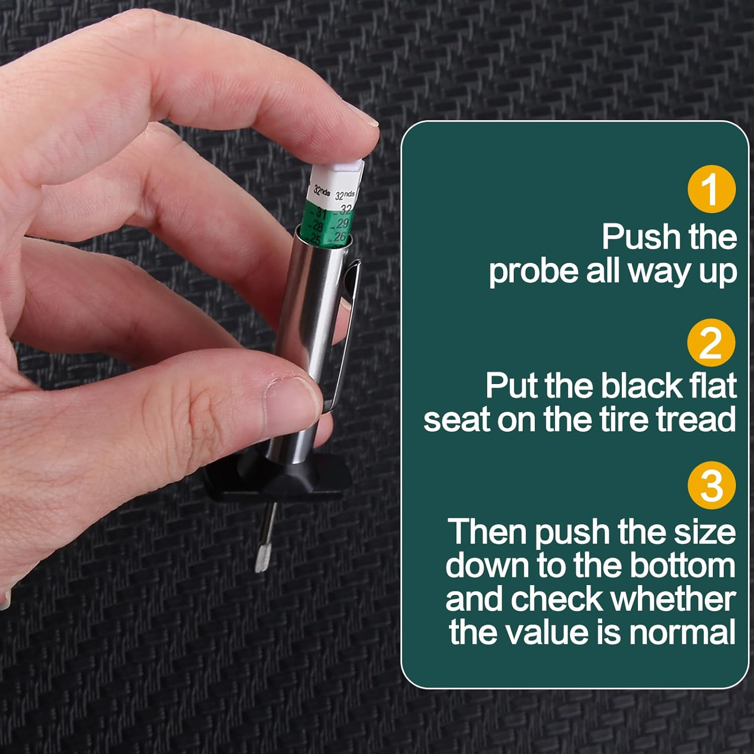 SPEEDWOX Brake Lining Thickness Gauge 8PCS SAE & Metric Automotive Brake Pad Measure Ruler Tire Tread Depth Gauge Tool Brake Lining Gauge Set Color Coded - 2Mm to 12Mm for Motorcycle Car Truck and Bus image number 4