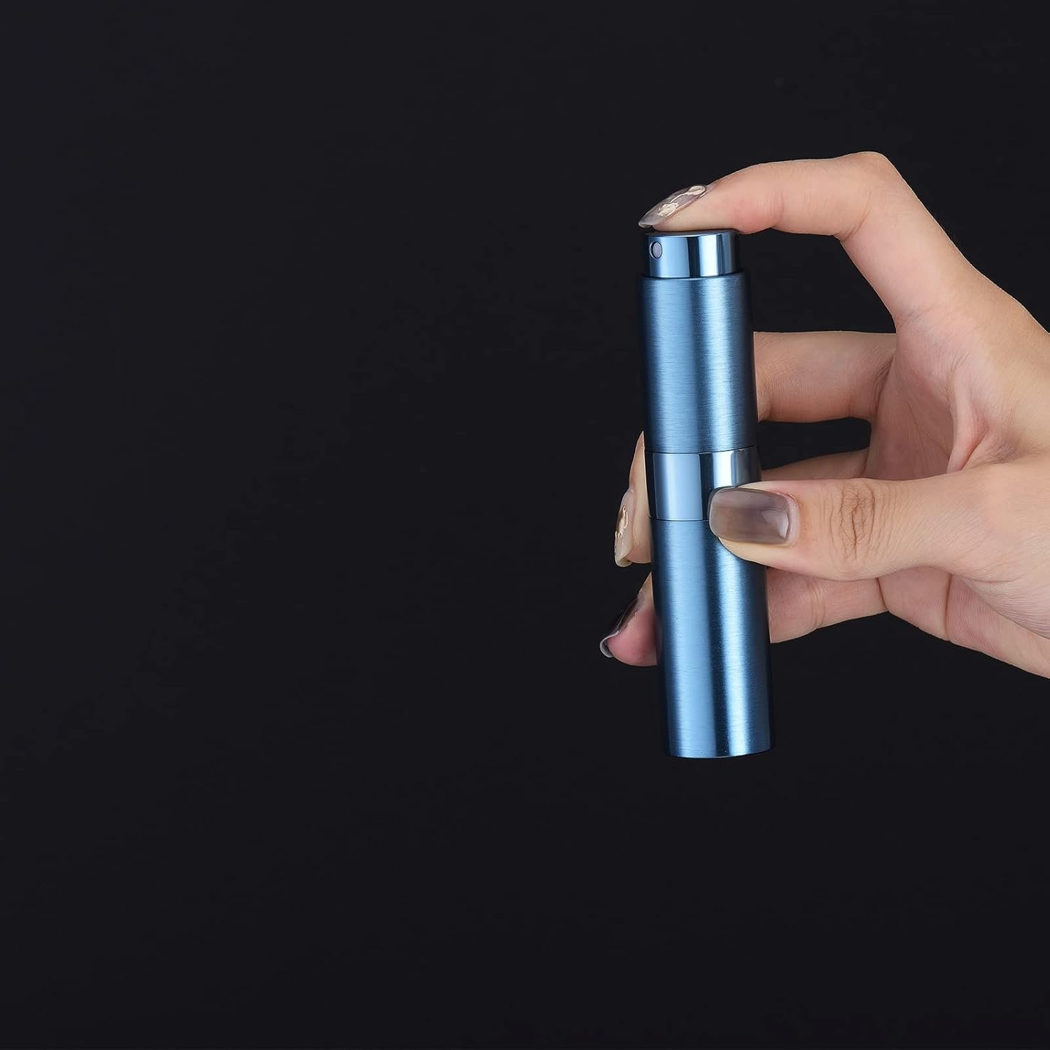 LISAPACK Perfume Travel Refillable Atomizer Bottle, 8Ml Empty Cologne Spray Bottle Dispenser, 4Pcs Portable Sprayer (Black, Silver, Pink, Blue) image number 2