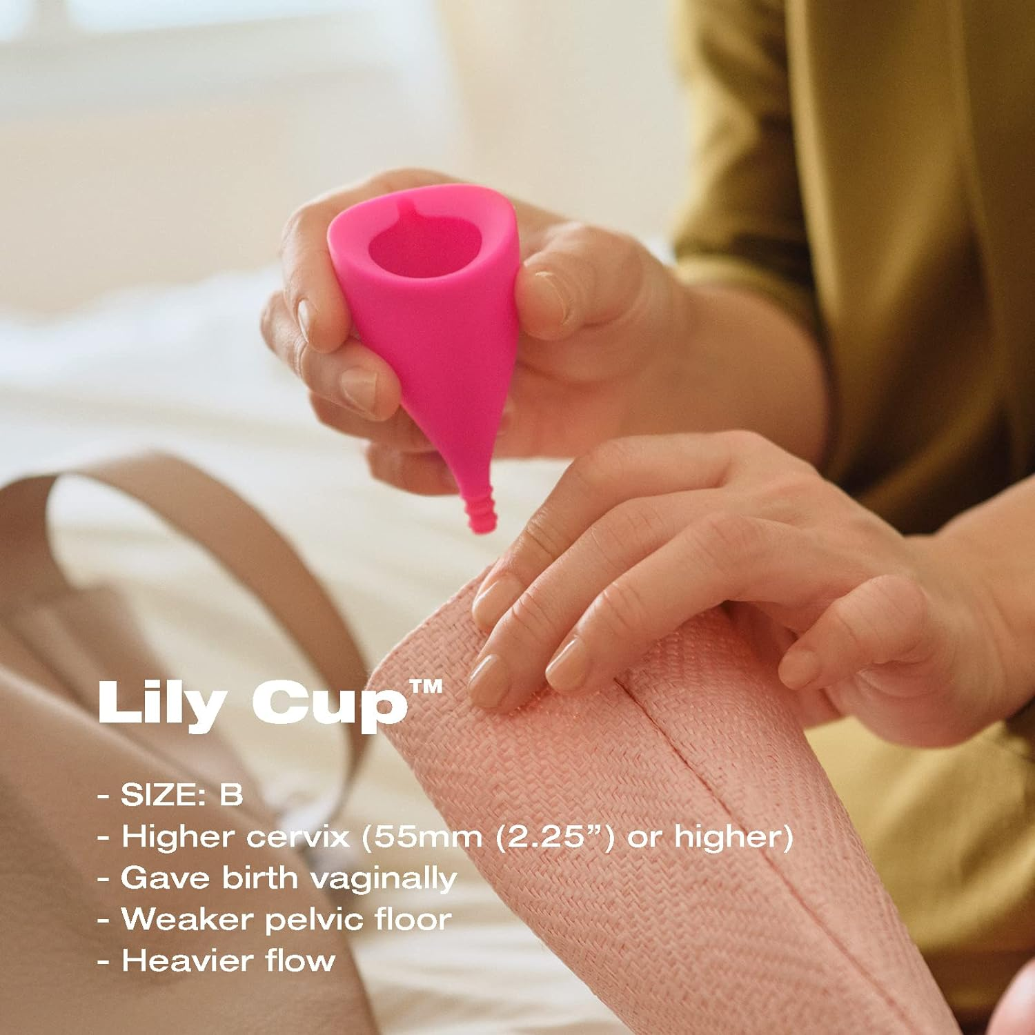 Intimina Lily Cup - Thin Menstrual Cup, Period Cup, Disposable Menstrual Cups with up to 8 Hours Use (Size B) image number 2