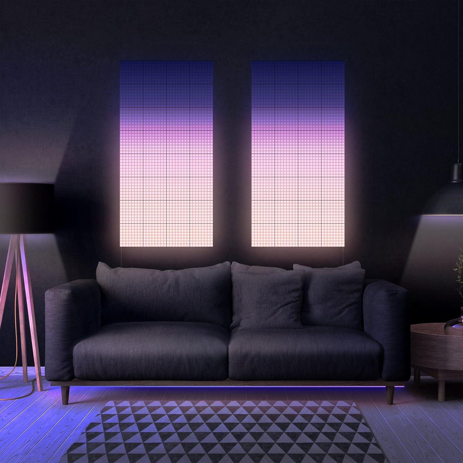 Twinkly Squares Starter Kit, Kit Van RGB Ledpanelen, Inclusief 1 Hoofdpaneel En 5 Uitbreidingspanelen, Compatibel Met Homekit, Alexa En Google Home, Gaming- En Streaminglichten, 16M+ Kleuren