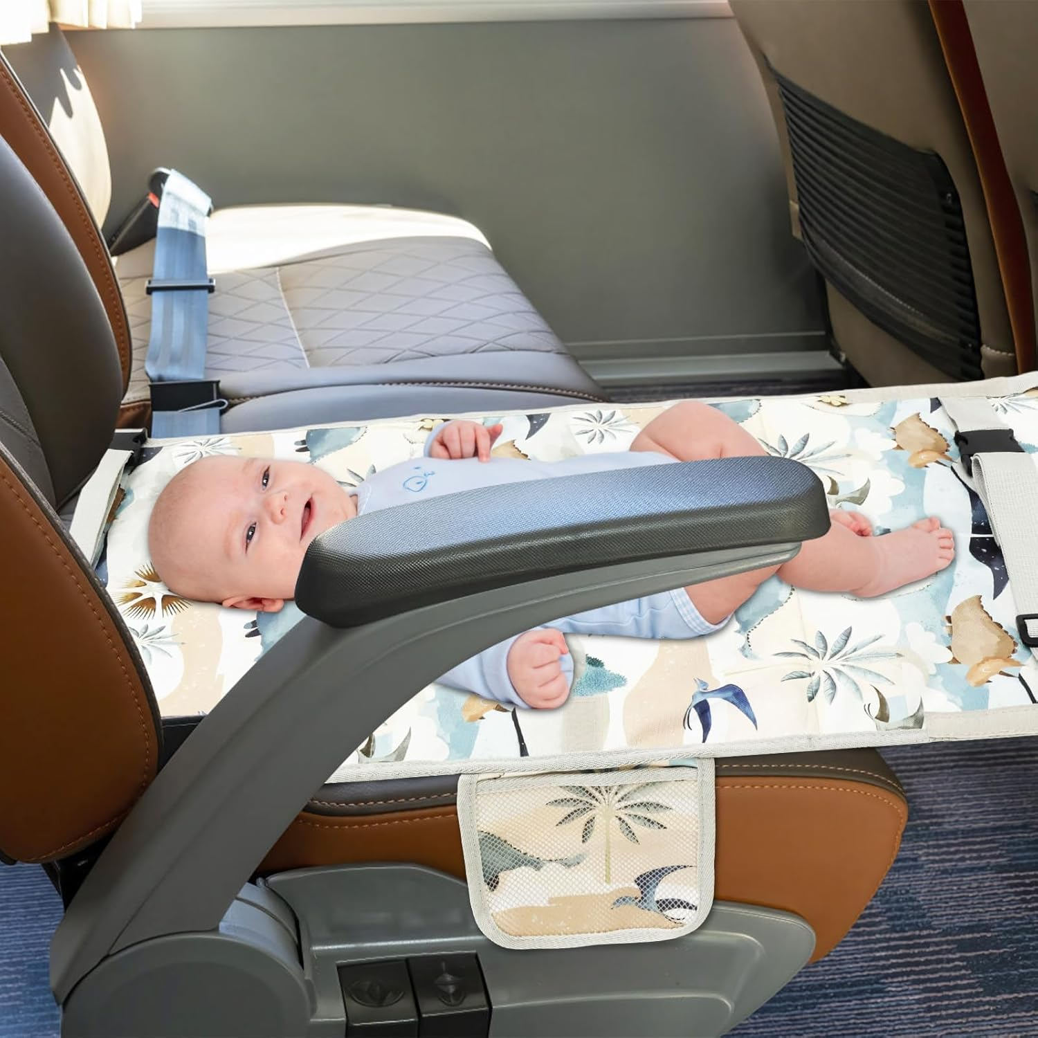 Toddler Airplane Travel Bed, Plane Travel Essentials, Airplane Seat Extender for Kids for Flying Long Flight Traveling (Dinosaur)