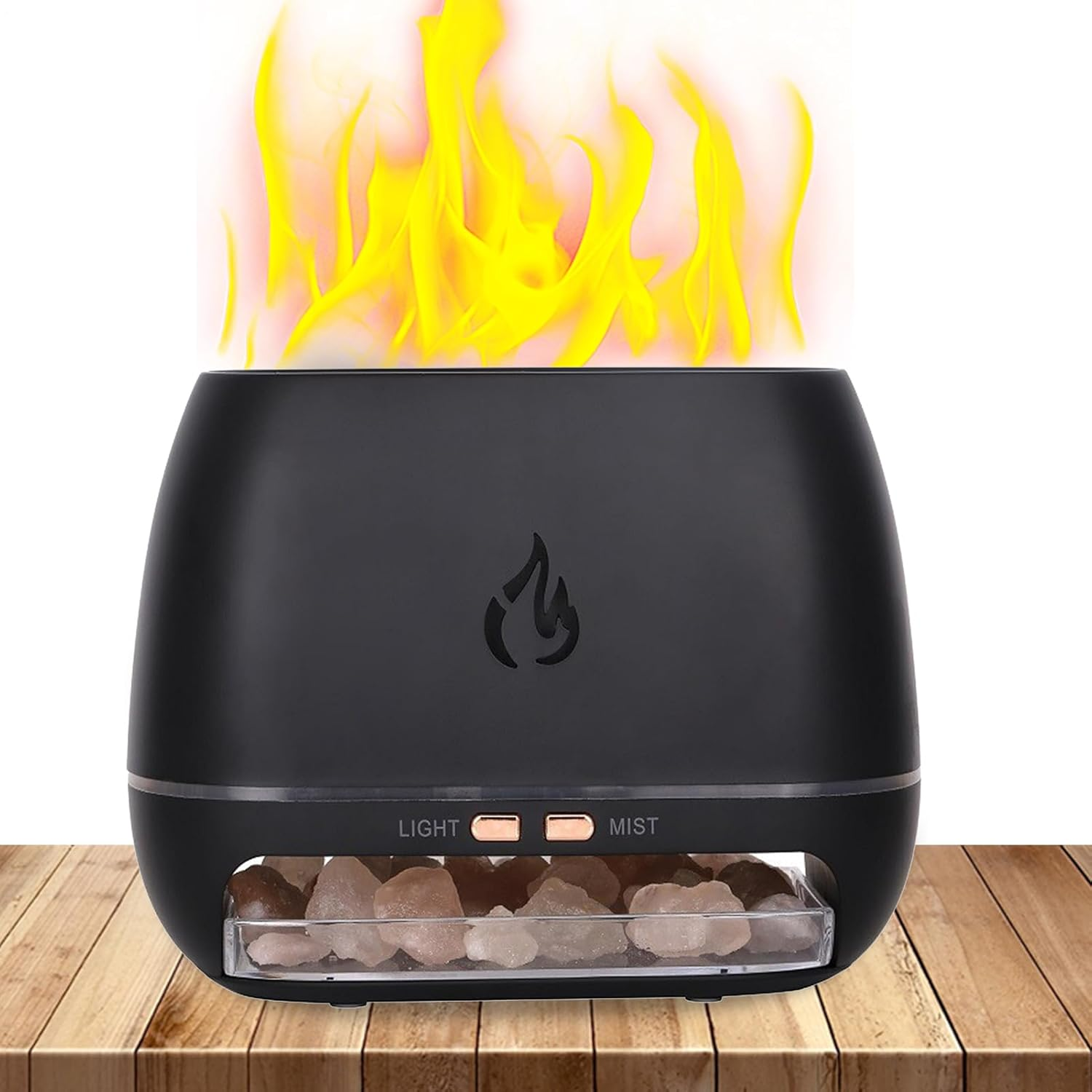 Ultrasonic Aroma Diffusers | Essential Oil Diffuser with Rock Salt Base, Air Humidifier Fragrance with Light 7 Colours for Car Spa Men Women Bedroom Office Meditation Yoga Studio Studio - Yellow image number 3