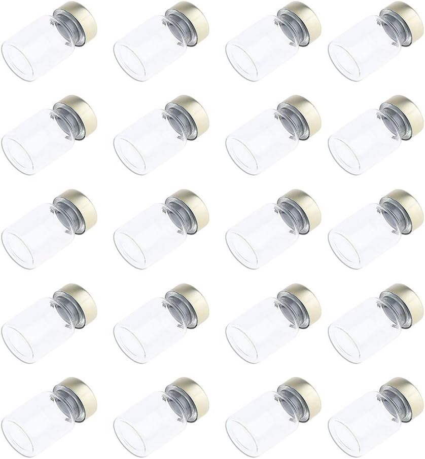 Harayaa 20Pcs Empty Sealed Sterile Serum Clear Glass Vials W/Aluminum Septa Seals - 5Ml image number 4