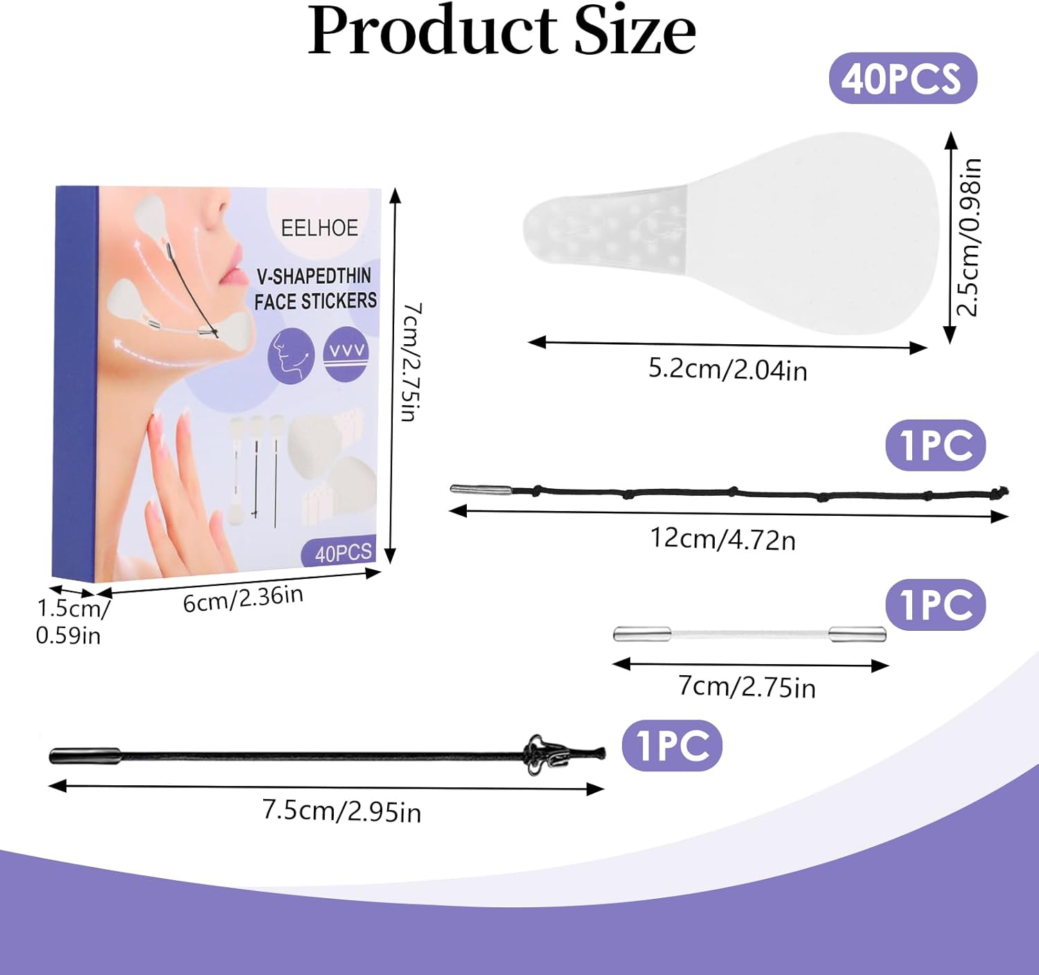 40 Pcs Face Lift Tape, Invisible Waterproof Lifting Stickers, Instant Skin Tightening Solution, Convenient and Invisible for a Natural Lifted to Conceal Wrinkles Double Chin and Sagging Skin image number 4