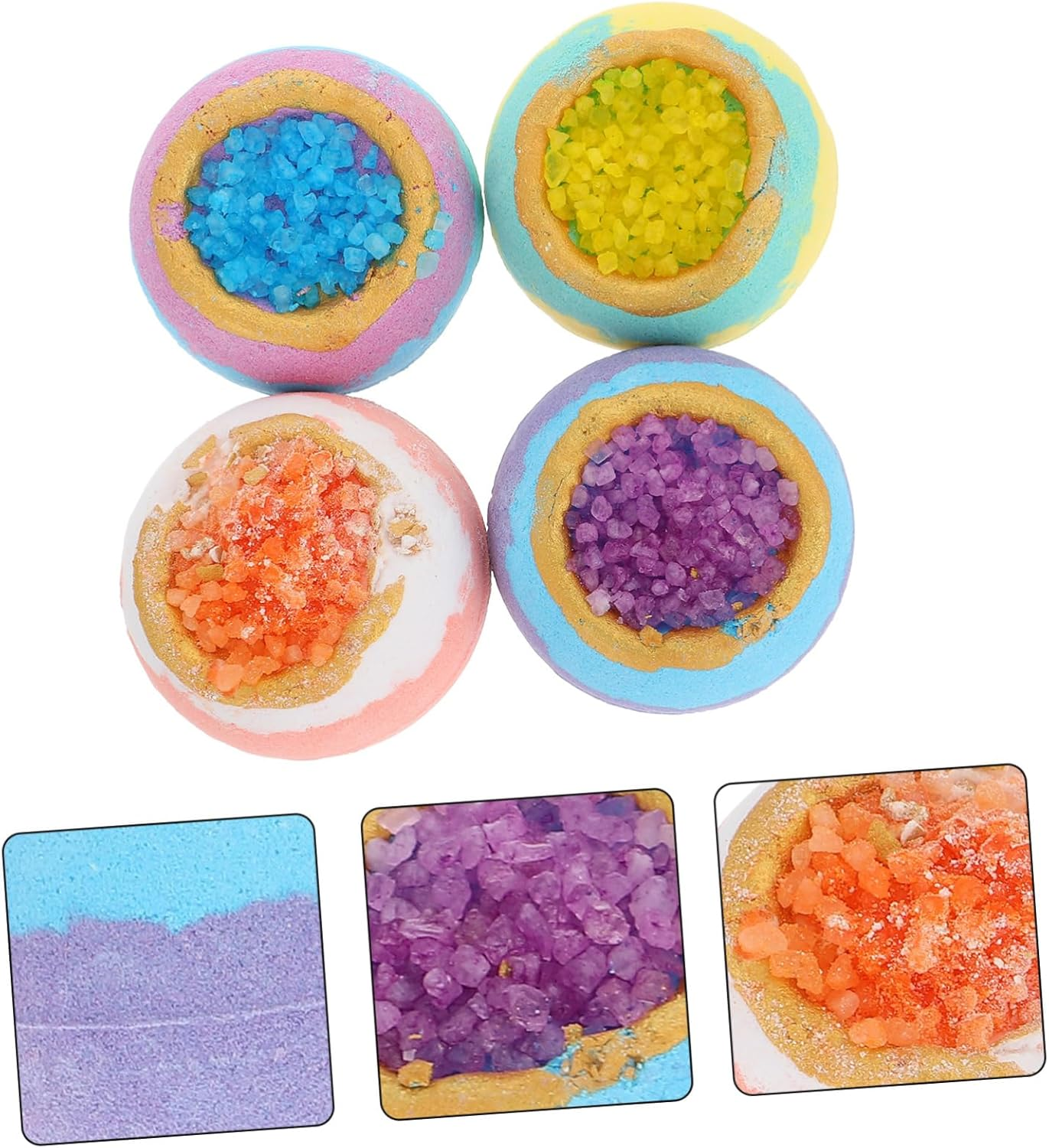 Minkissy 4Pcs Essential Oil Bath Natural Bathing Sea Salt for and Skin Nourishment for Each
