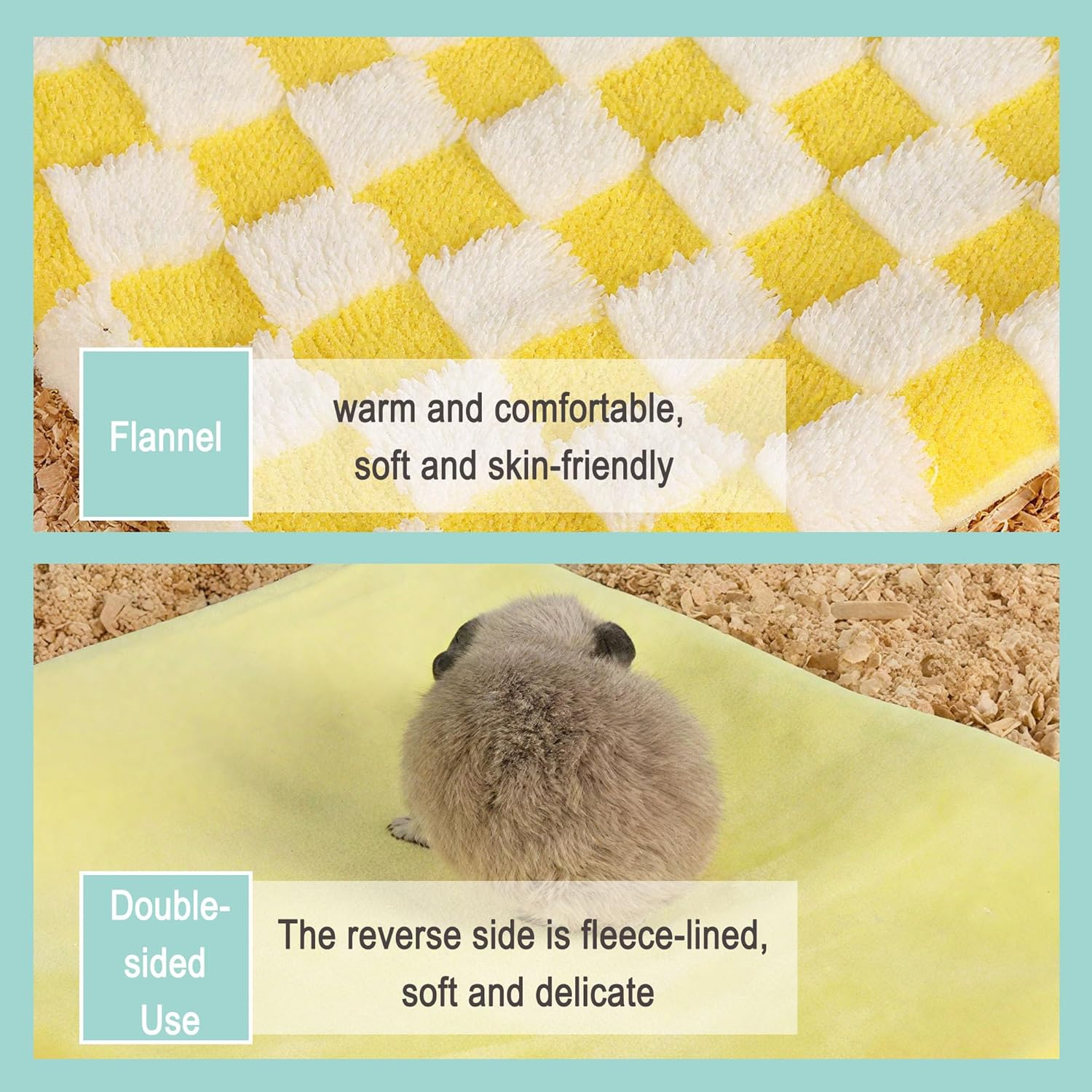 LONGHAO Washable Guinea Pig Cave Hideout, Guinea Pig Bed, Accessories for Small Pets, Chinchillas, Hamsters, Hedgehogs, Ferrets, Rats (Yellow, 40 X 30 Cm) image number 2