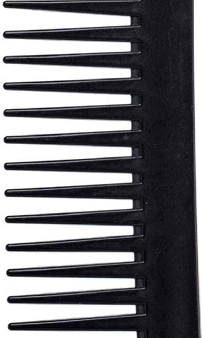 Professional 19 Teeth Wide Tooth Comb Black Plastic Heat-Resistant Large Wide Tooth Comb Salon Styling Tool image number 1