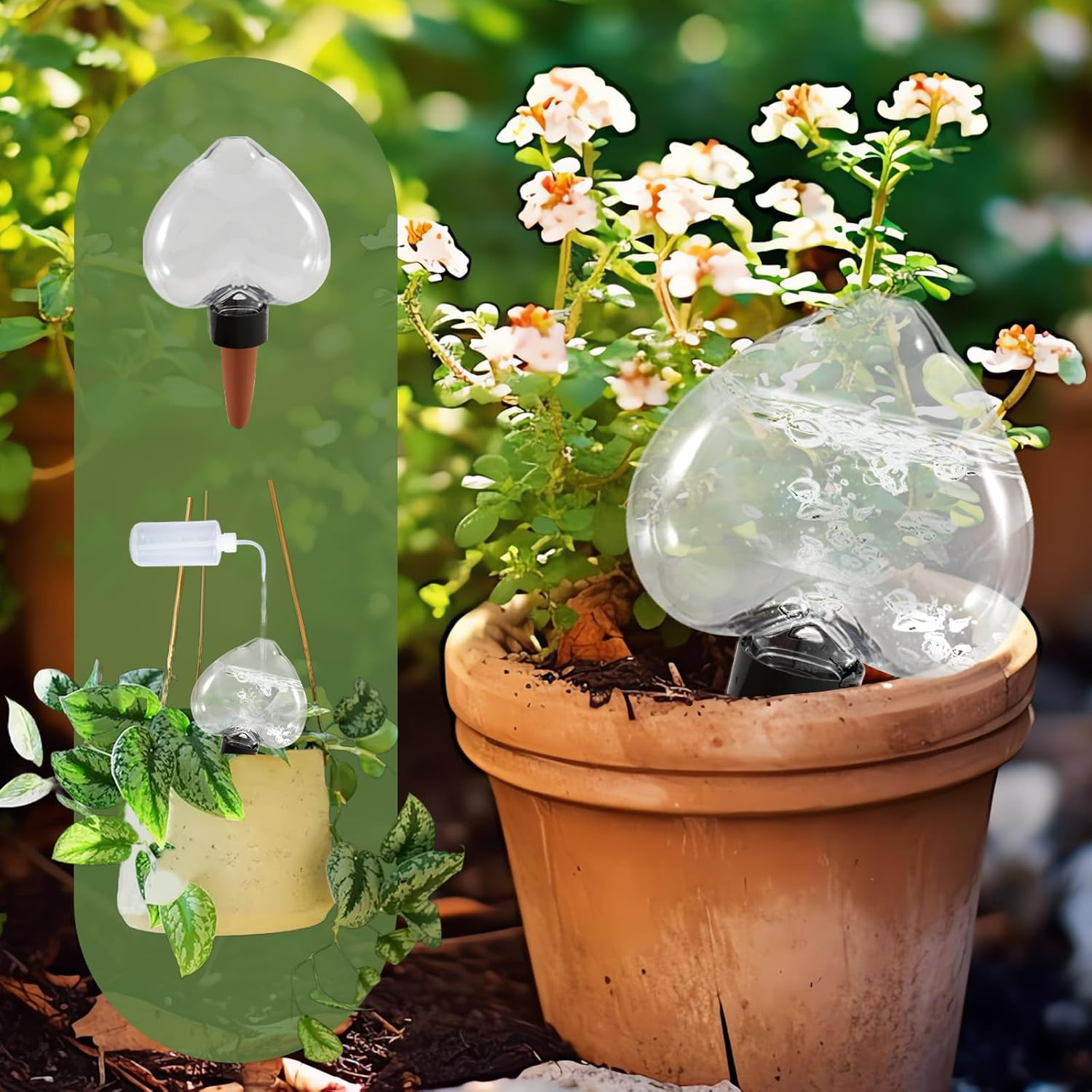 Heart-Shaped 7.04Oz/200Ml Plant Watering Globes - 6 Self Watering Globes for Outdoor ＆ Indoor Plants - Automatic,Slow,Self Watering Spikes Care of Plants Everyday image number 2