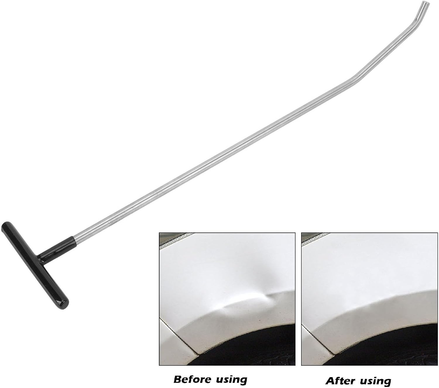 Paintless Dent Removal Rod, Puller Rods Dent Paintless Repair Tools Car Removal Body Push Kit with 14 Replaceable Heads, Dent Damage Repair for Hail Dents image number 5