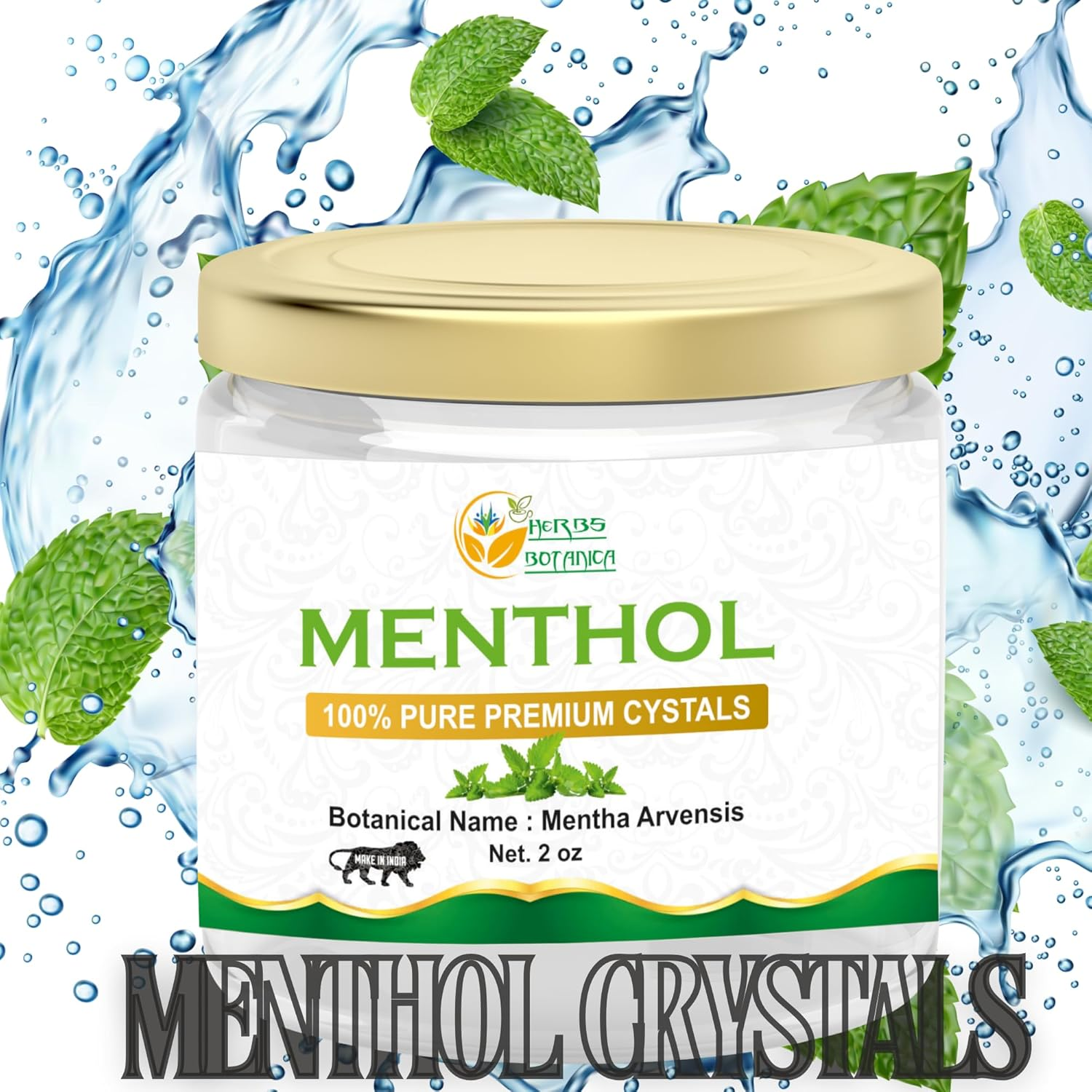 Herbs Botanica Menthol Crystals Mentha Arvensis 100% Pure USP Food Grade Great for Cosmetics, Salves, Balms, Creams and Soap Making 2 Oz image number 2