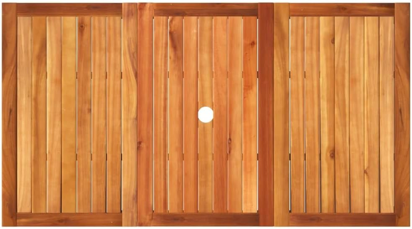 Vidaxl Patio/Garden Table - Black Rattan/Acacia Wood - Versatile Patio/Dining Use - Stable Steel Frame - 140X80X75 Cm