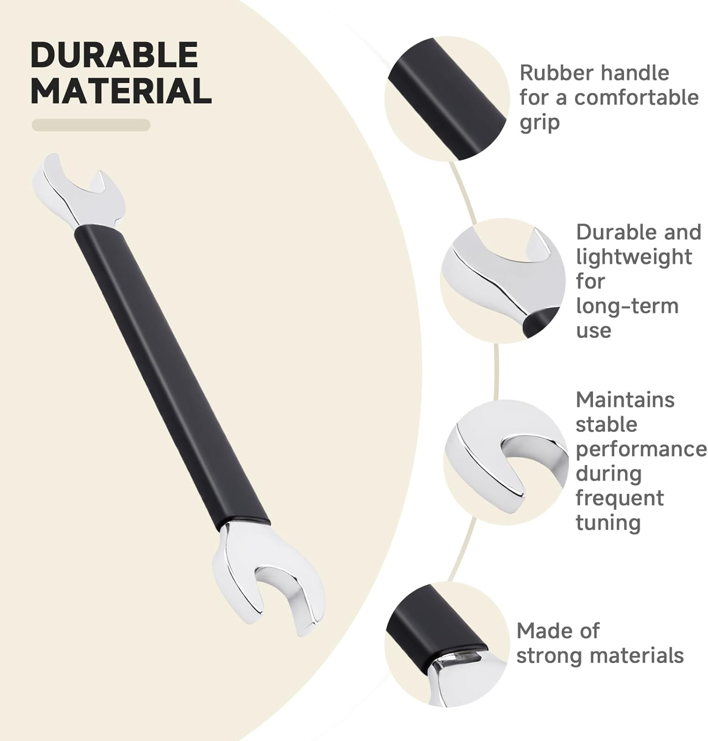 LP227A Latin Percussion Tuning Wrench, Suitable for LP Brand Congas, Bongos, Timbales and Other Latin Percussion Instruments, Double-Ended, Size 1/2 Inch and 9/16 Inch