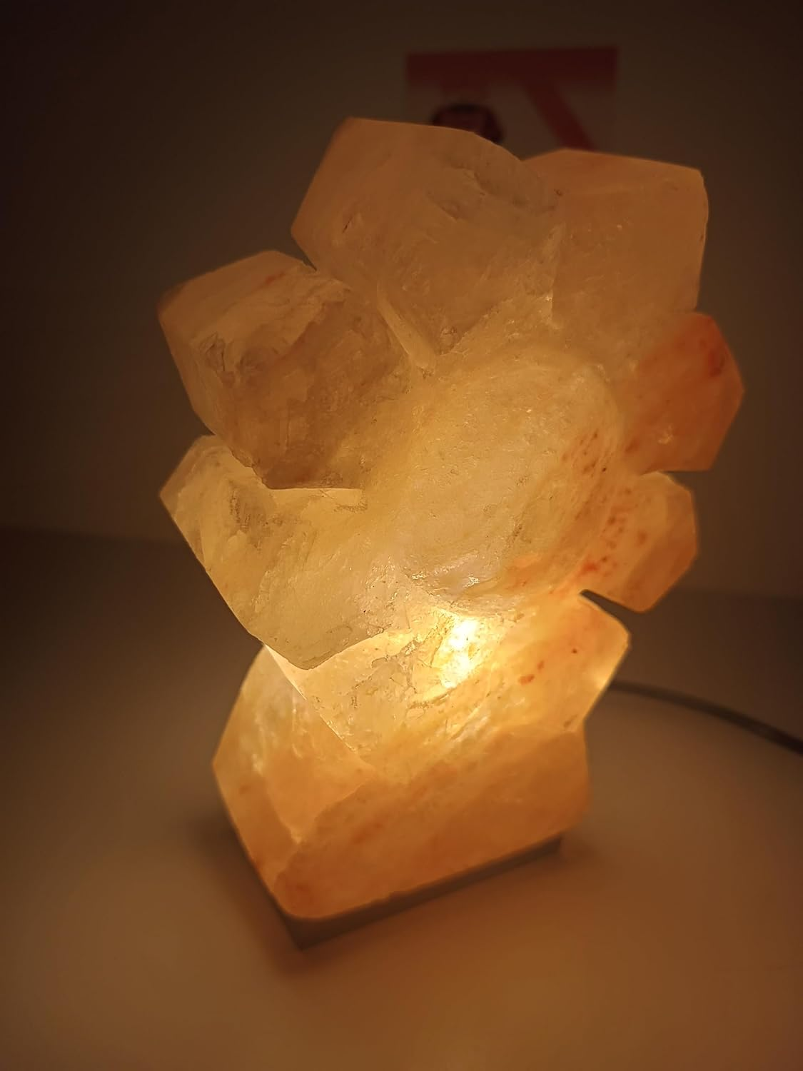 Himalayan Premium Natural Sun Flower Salt Lamp 100% Authentic, Beautifully Hand Crafted Sun Flower Salt Lamp Comes with Complete Electric Fitting image number 3