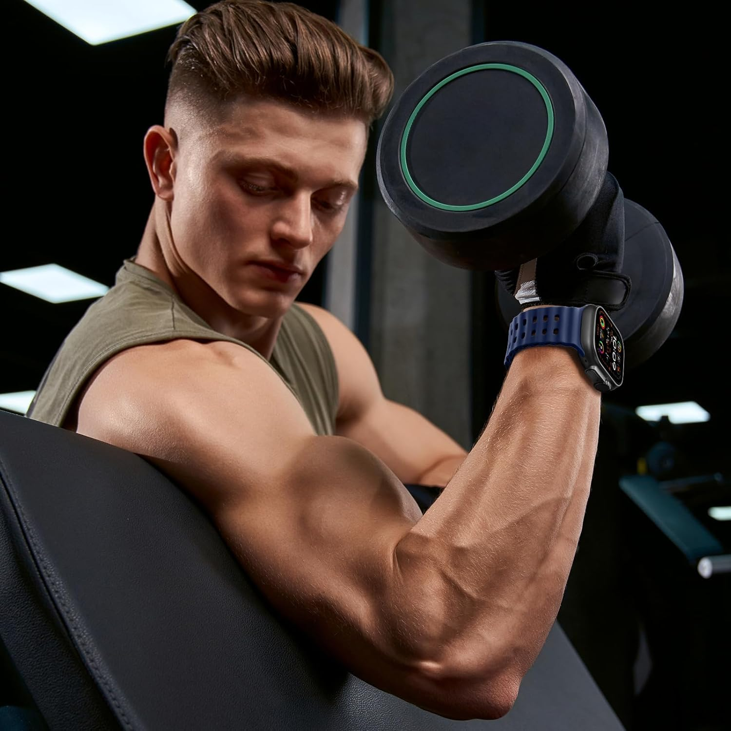 WJK Ocean Sport Bands Compatible with Apple Watch Ultra 2/Ultra 3 Band, Soft Silicone Waterproof Replacement Strap for Iwatch Series 11 10 9 8 7 6 5 4 3 2 1 SE 49Mm 46Mm 45Mm 44Mm 42Mm, Multi Colors image number 6