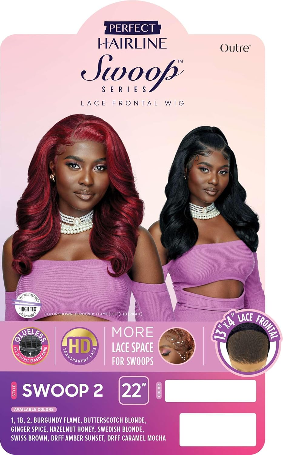 Outre Lace Front Wig - Perfect Hair Line 13X4 - Swoop Series - Swoop 2 (JET BLACK 1) image number 3