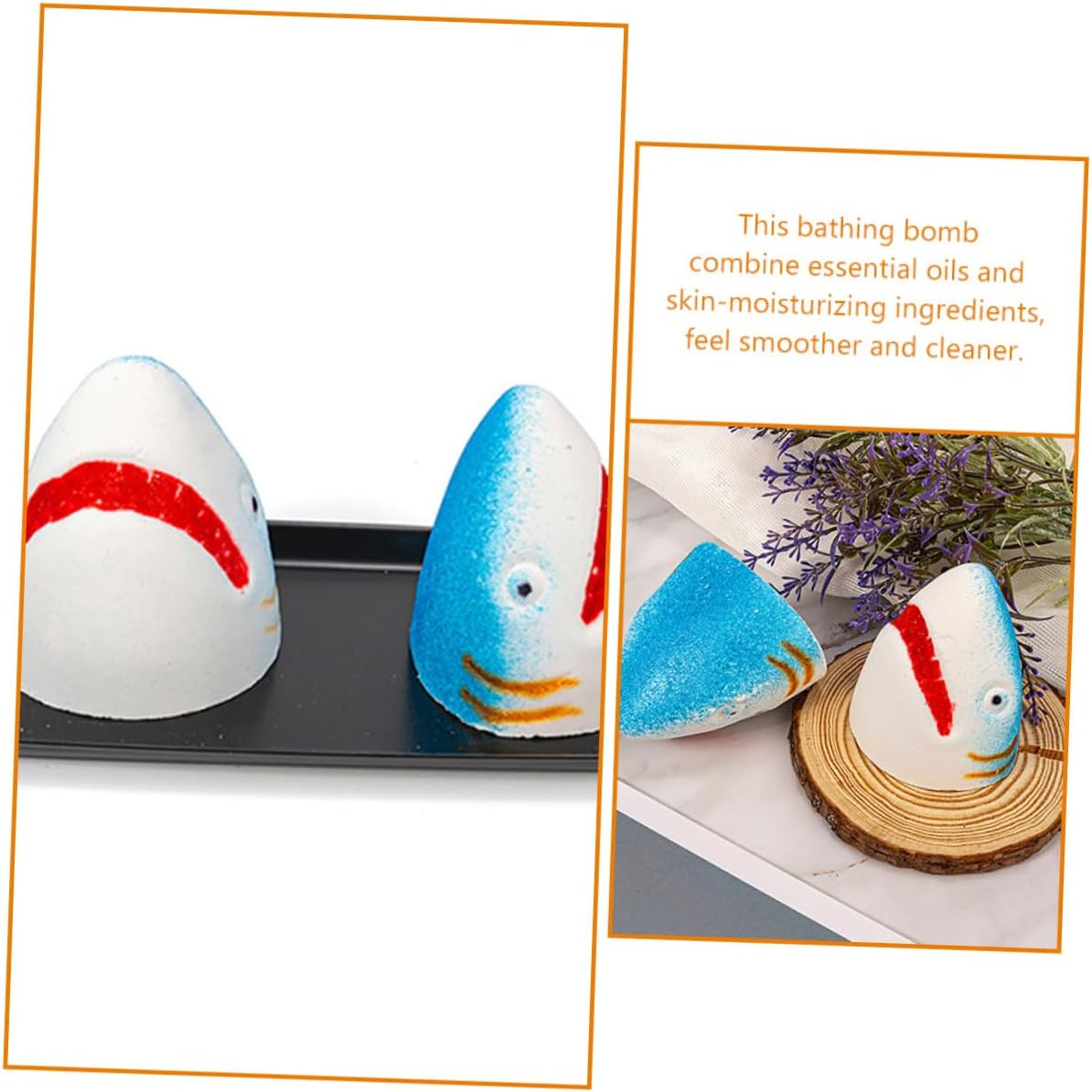 Gogogmee 3Pcs Natural Bathing Salt Bomb Shark Bubble Bath Bomb Skin-Friendly Sea Salt Fragrance Bath for Ages for Family Friends image number 1