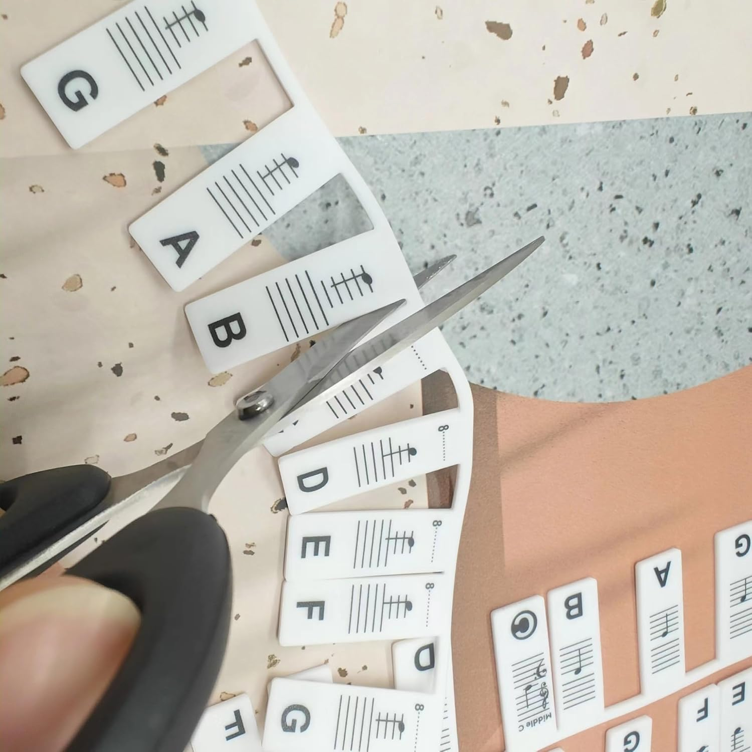 Removable Piano Key Stickers,Reusable Silicone Piano Keyboard Note Labels for Beginners and Kids,88 Keys Full Size,No Need Stickers (Black-88) image number 3