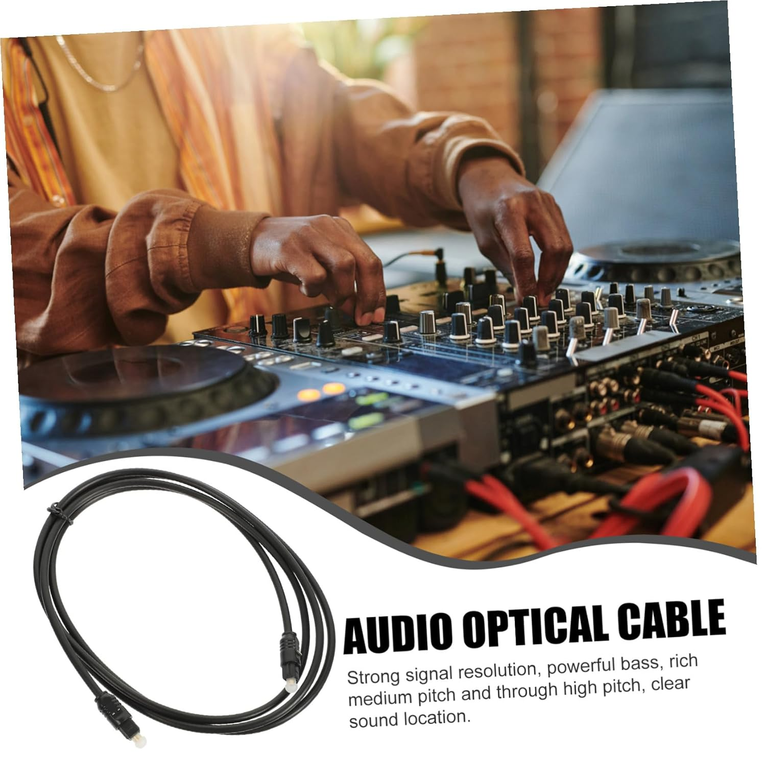 HONMEET 2Pcs 1.5M Optical Digital Audio Cable Male to Male for Tv Sound Bar Home Theater Fiber Optic Cord image number 3