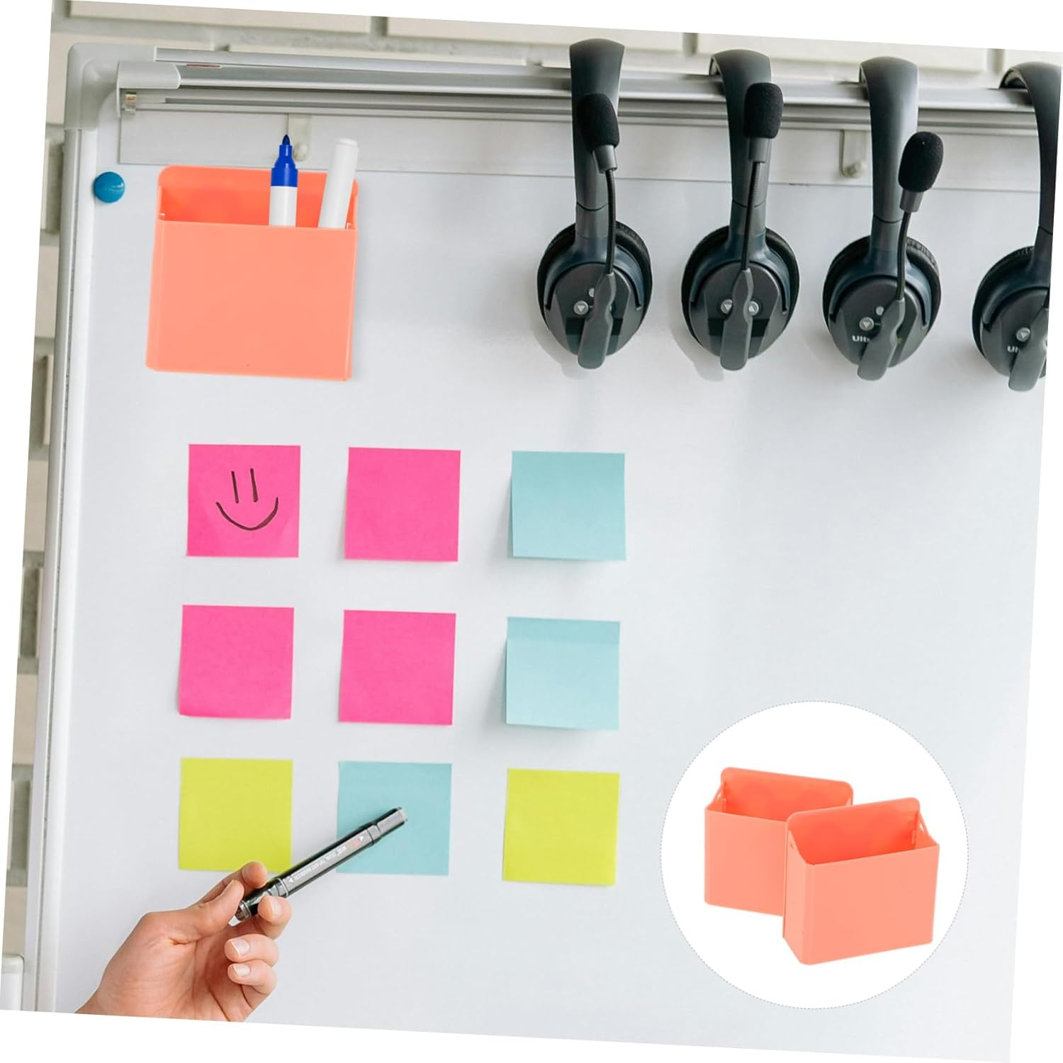 TEMPNAP 2Pcs Desk Storage Organizer Whiteboard Pencil Case Stationary Organiser Whiteboard Accessories Pen Holders image number 5