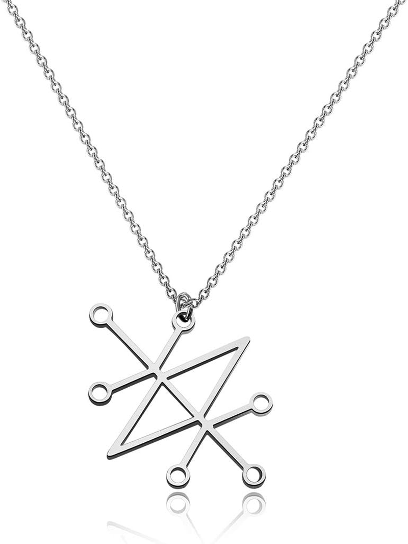 CENWA Sceal Sigil of Azazel Sigil of Demons Necklace Satan Necklace Lesser Key Demon Seal Pendant Goetia Necklace Lemegeton Jewelry Seal Lucifer image number 4