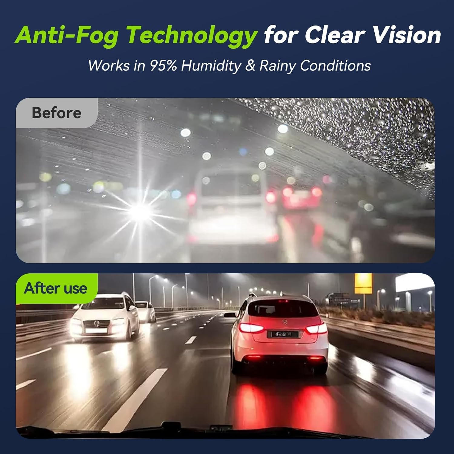 Automotive Oil Film Cleaning Brush for Car Windows, Clear Vision Glass Cleaner, Windshield Cleaner, Anti-Rain Fog Cleaning Glass Brush, Improves Clarity（2Pack）