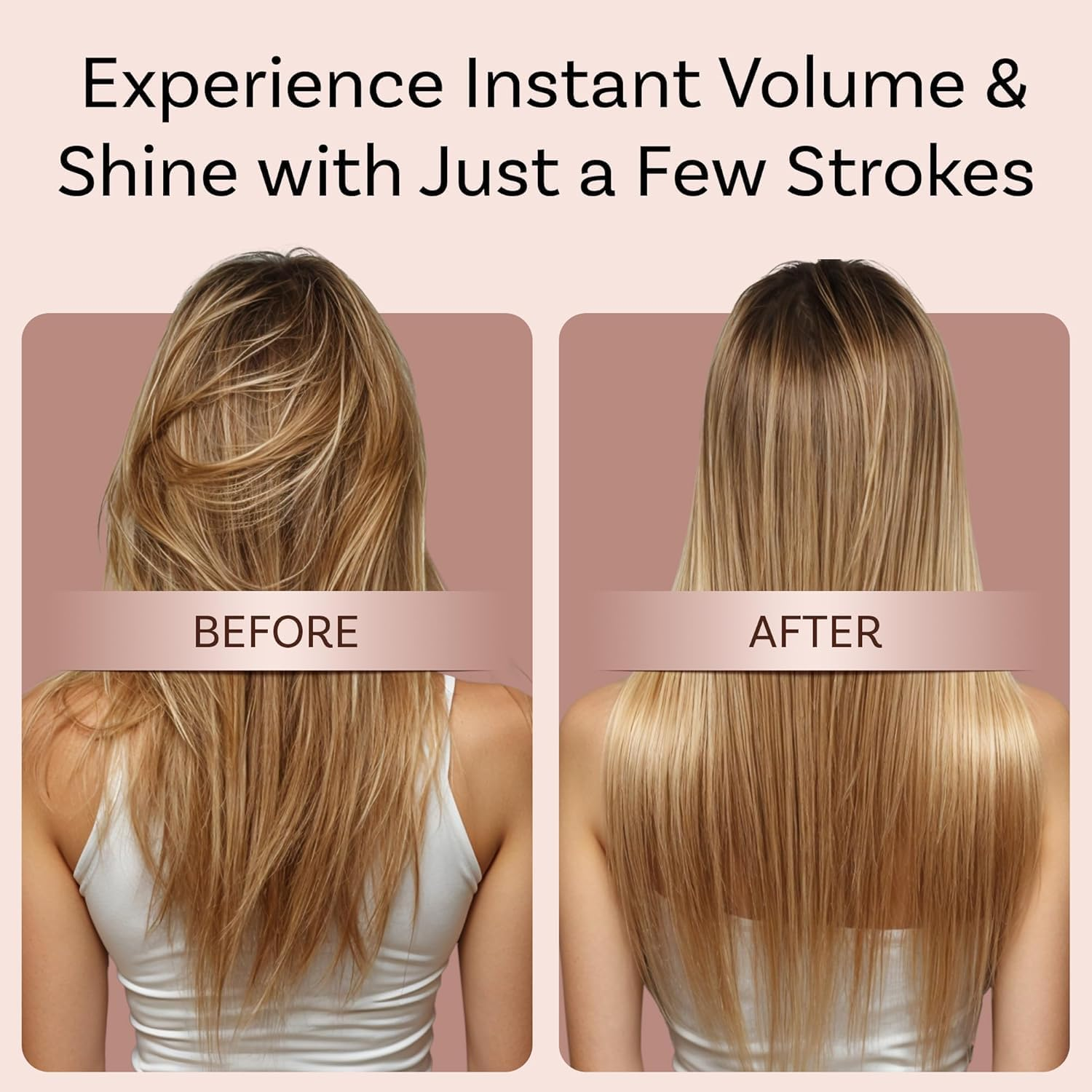 Lily England Vent Hair Brush for Blow Drying, Detangling Hairbrush for Women - Vented Brush with Gel Handle - Rose Gold By