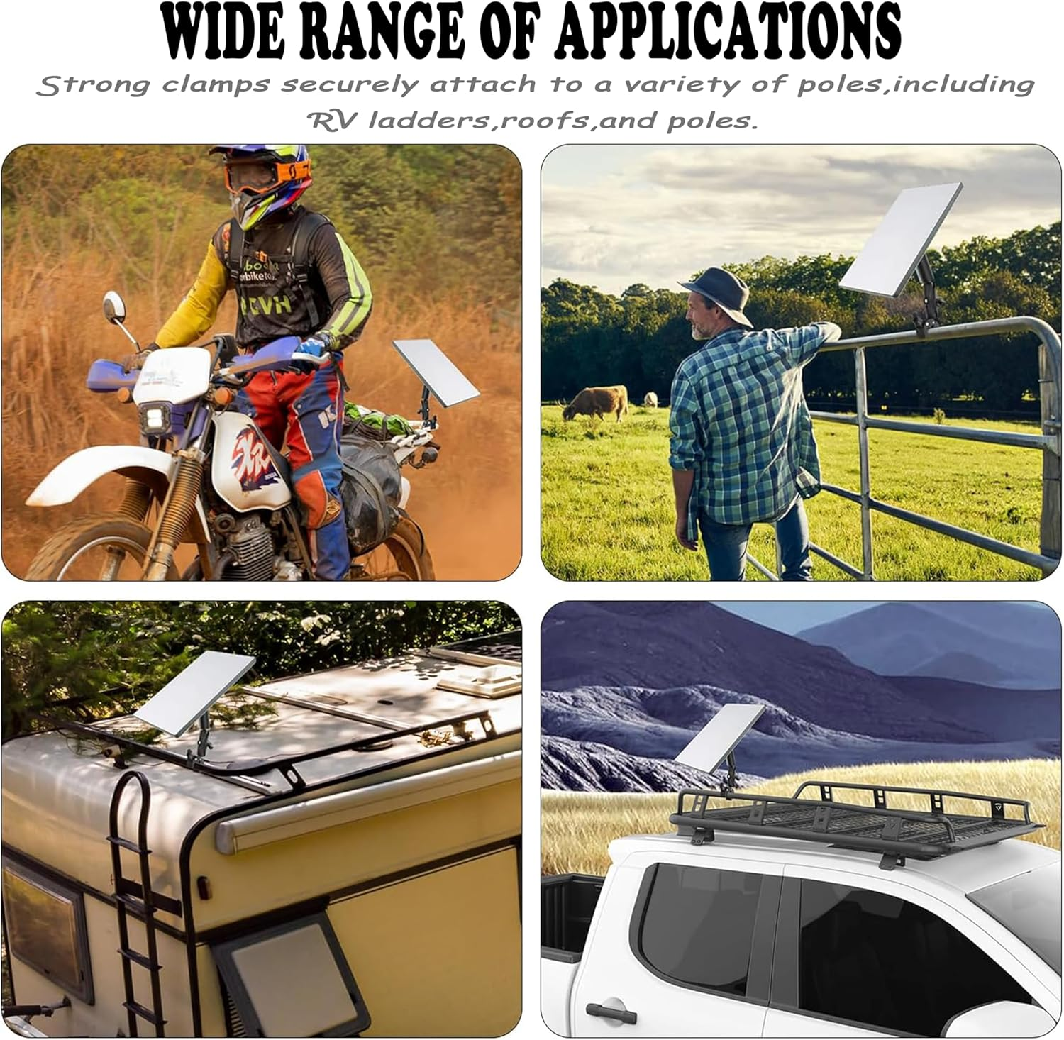 Starlink Mini Mount,Mini Roof Rack Mount,Portable Accessories for Starlink Mini with Quick Installation,Star Link Mini Accessories Kit,Starlink RV Mount Versatile Clamp for Bike,Rv,Yacht,And Ladder image number 4