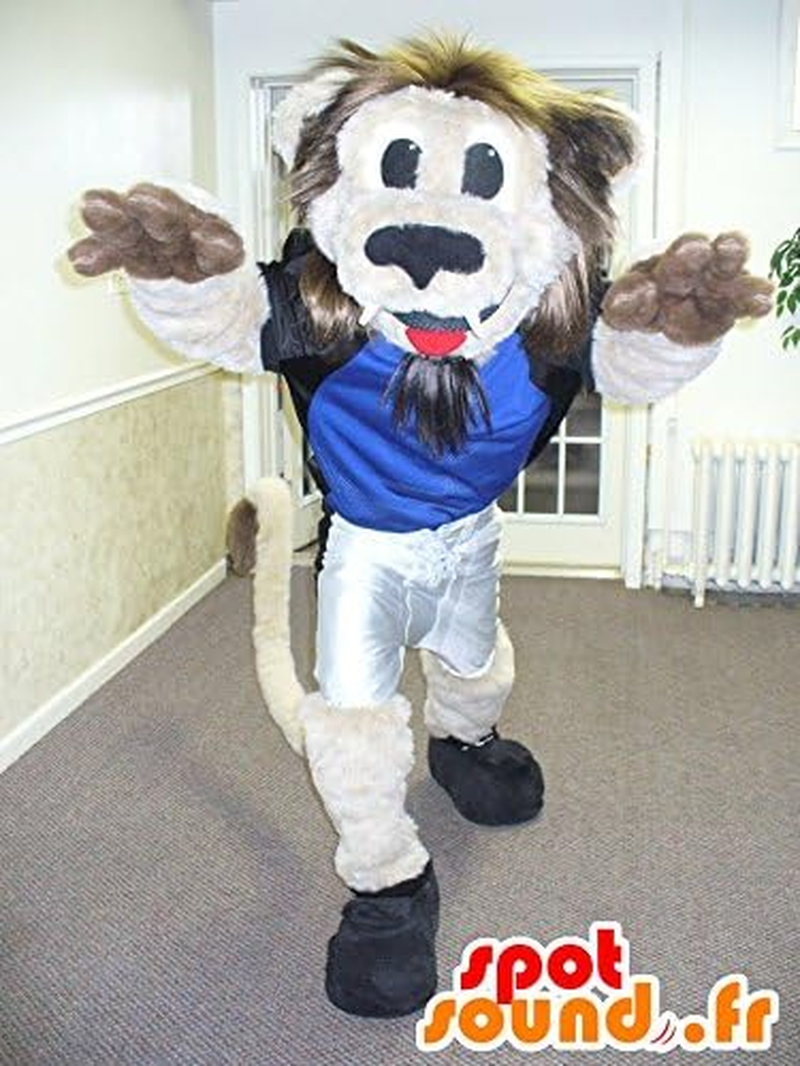 Spotsound Amazon Mascot Beige and Brown Lion, with a Hairy Mane