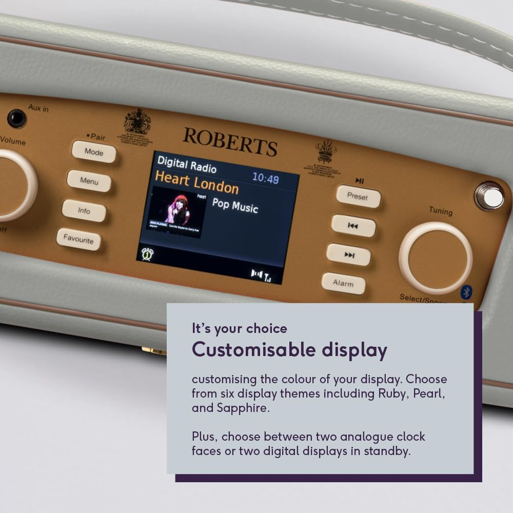 Roberts Revival RD70DG FM/DAB/DAB+ Digital Radio with Bluetooth - Dove Grey - Dove Grey image number 2