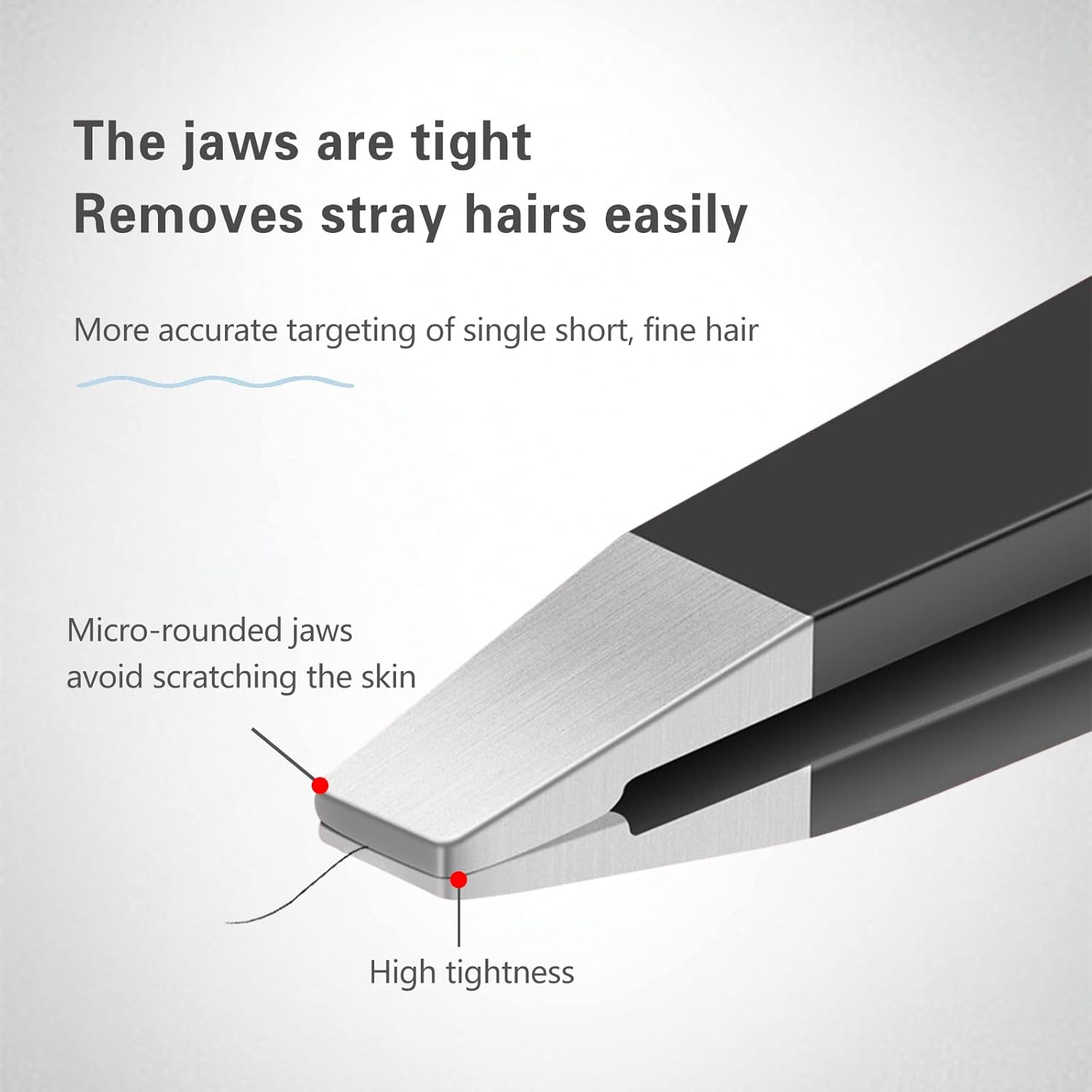 Tweezers Set, High Precision Stainless Steel Eyebrow Tweezers for Facial Hair, Inward Growing Hair and Splinter Remover Kit, Suitable for Women and Men, 4-Piece Set. (Black)