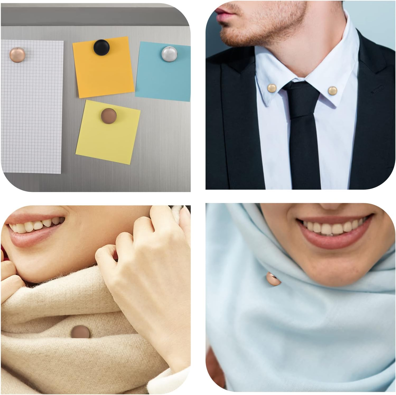 8PCS Multi-Purpose Magnetic Hijab Pins - Strong Pinless Scarf Clasp and Brooch for Women'S Hijabs, Scarves, and Clothes - [Image-Dependent] image number 6