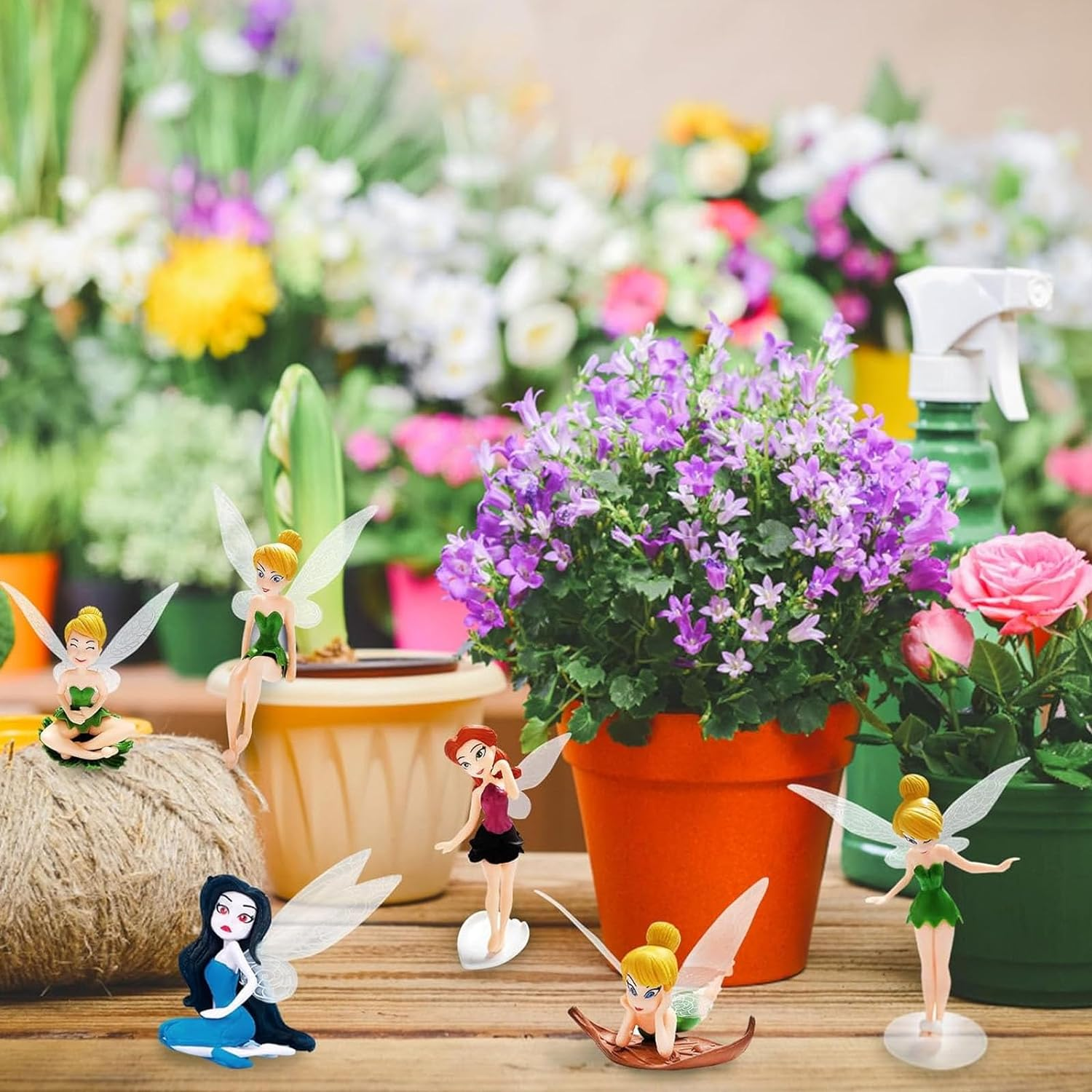 12Pcs Set Miniature Fairies Figurines Accessories for Fairy Garden, Miniatures Garden Fairies Resin Ornaments, Miniature Fairies Cake Tooper image number 4