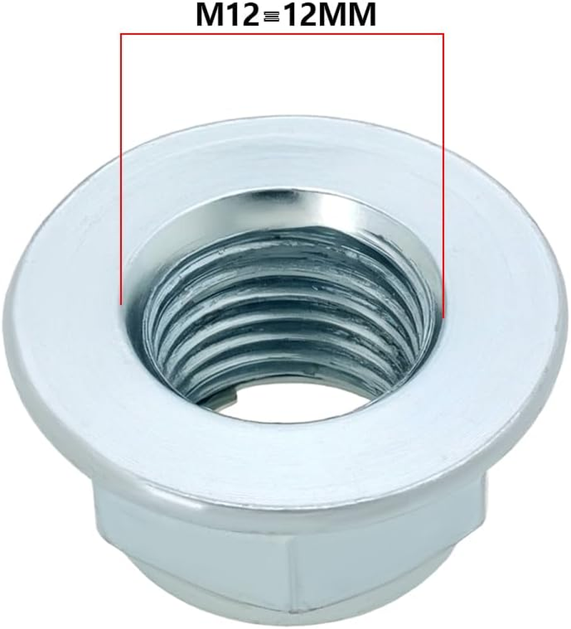 YINETTECH 1Pc M12 Electric Bikes Electric Vehicles Rear Wheel Axle Spindle Metal Nut Rear Wheel Nut Compatible with Sur-Ron Light Bee Silver image number 4