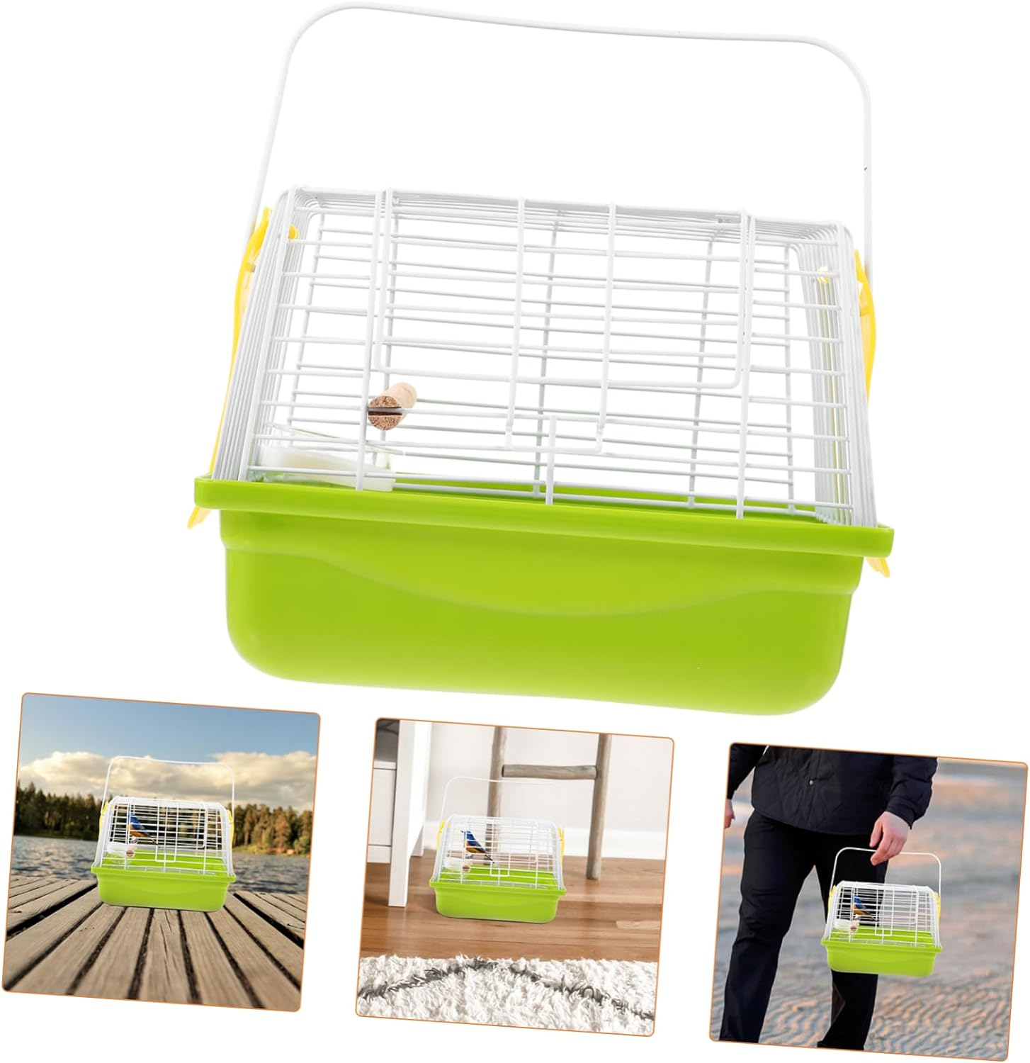 Bird Carrier Travel Cage Parrot Carrying Cage Wire Bird Cage for Outdoor Hiking Camping and Travel image number 6