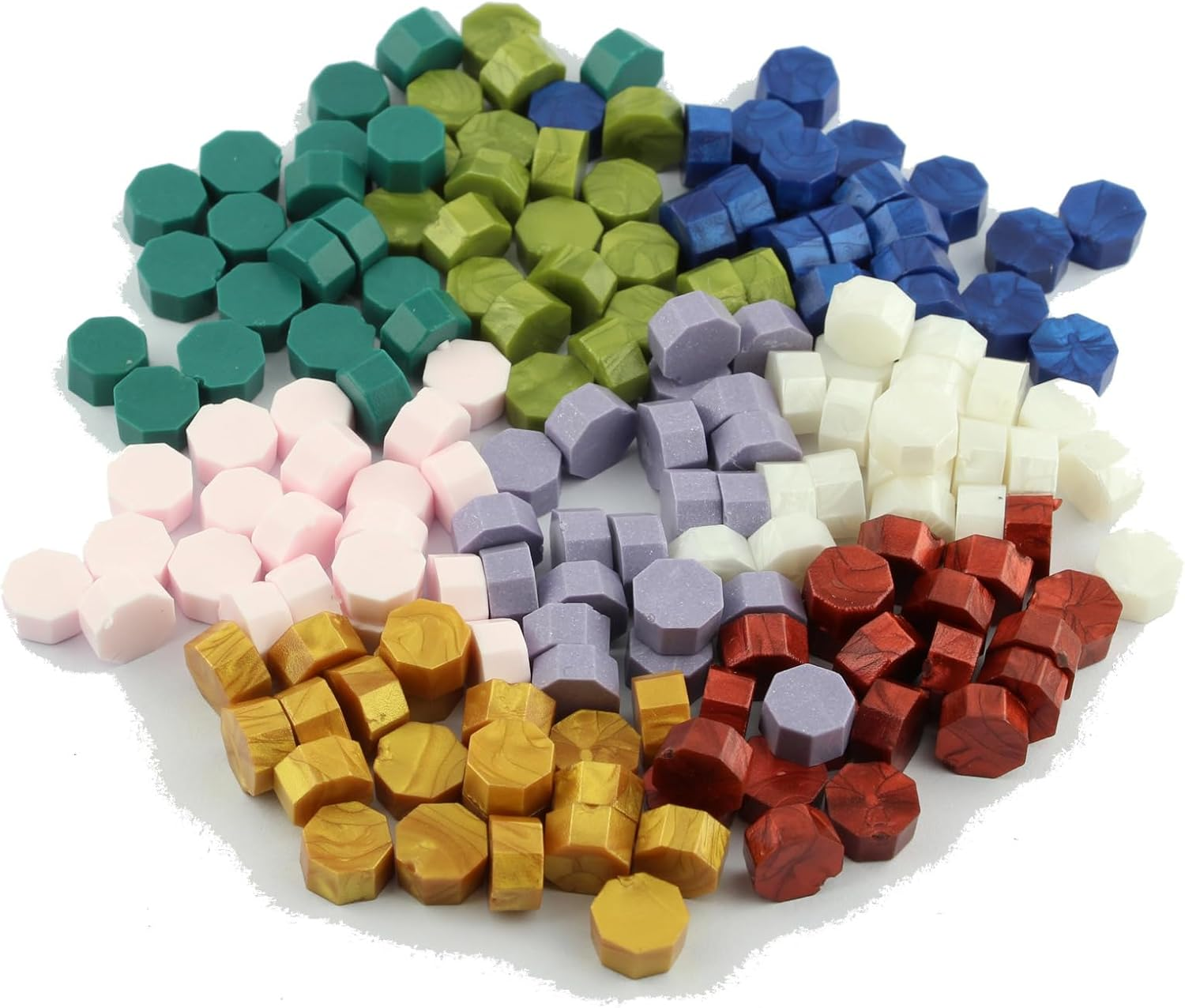 Elledia 160 Pcs Metallic Color Wax Sealing Beads Kit Matte Color Wax Seal Pellets for DIY Wedding Invitations Christmas Envelopes Gift Packaging Vintage Postal Sealing image number 4