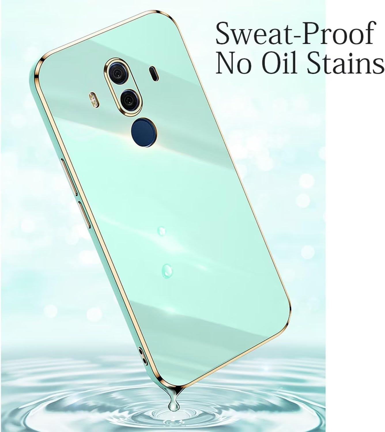 POUHYE Mobile Phone Case for Huawei Mate 10 Pro, Original, Girls' Galvanised Camera Protection, Soft TPU Silicone Protective Case, Ultra Thin Case, Shockproof Case for Huawei Mate 10 Pro, White - Green image number 3