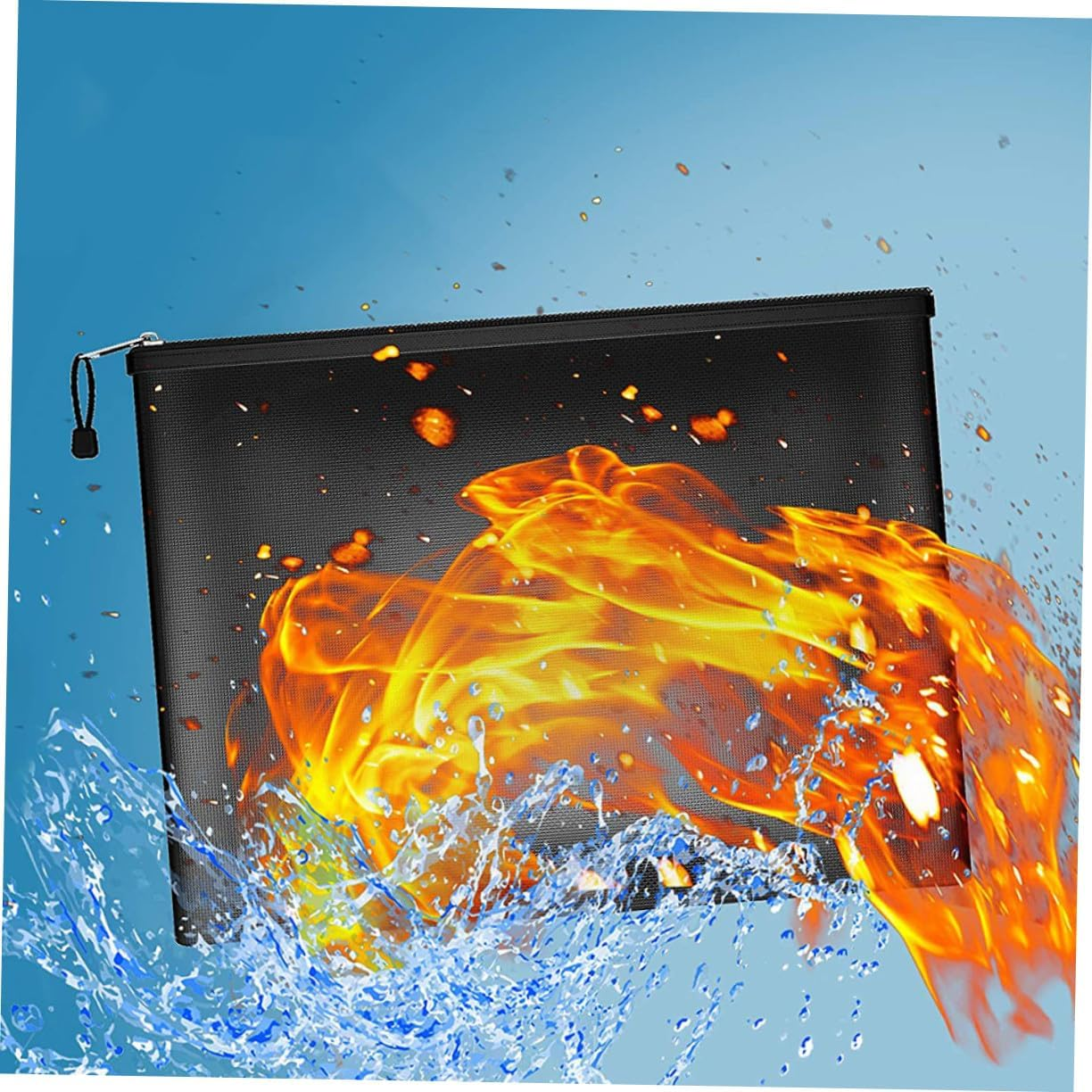 STAHAD Fireproof Document Bag Waterproof Zippered Organizer 29X20.5Cm Fire-Resistant Money Holder for Important Paper Storage Home Office Use