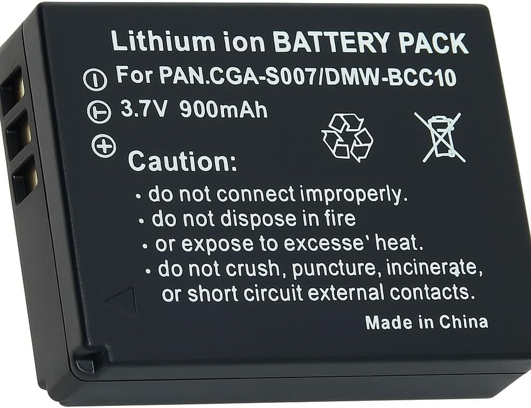 Battery Compatible with Panasonic DMW-BCF10E, DMW-BCF10PP, CGA-S/106B, CGA-S/106C, CGA-S/106D image number 1