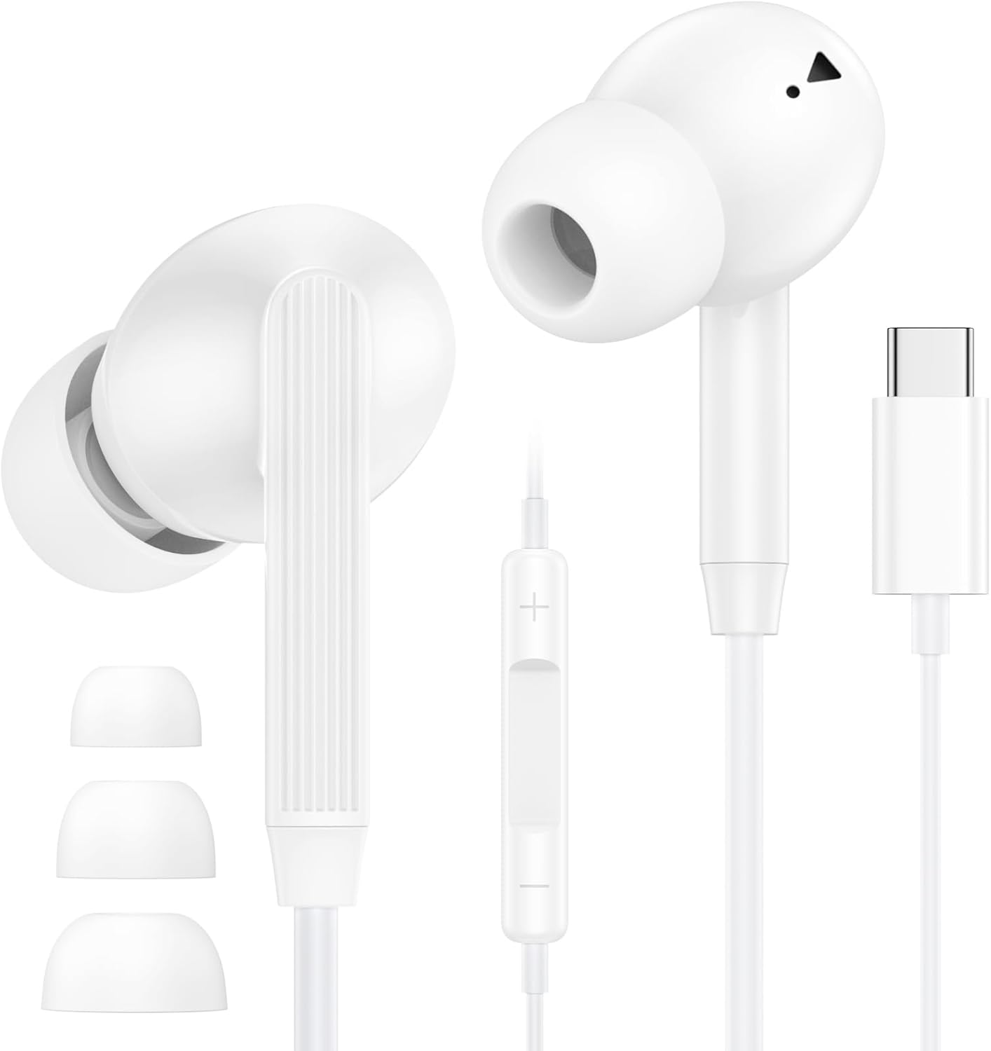 USB C Headphones with Cable for Samsung Galaxy S25 Ultra S24 S23 FE S22 S21 A15 A16 A26 A35 A36 A54 A55 A56 5G, In-Ear Headset Headphones with Microphone Earphones USB Type C for Iphone 16 15 Pro Max