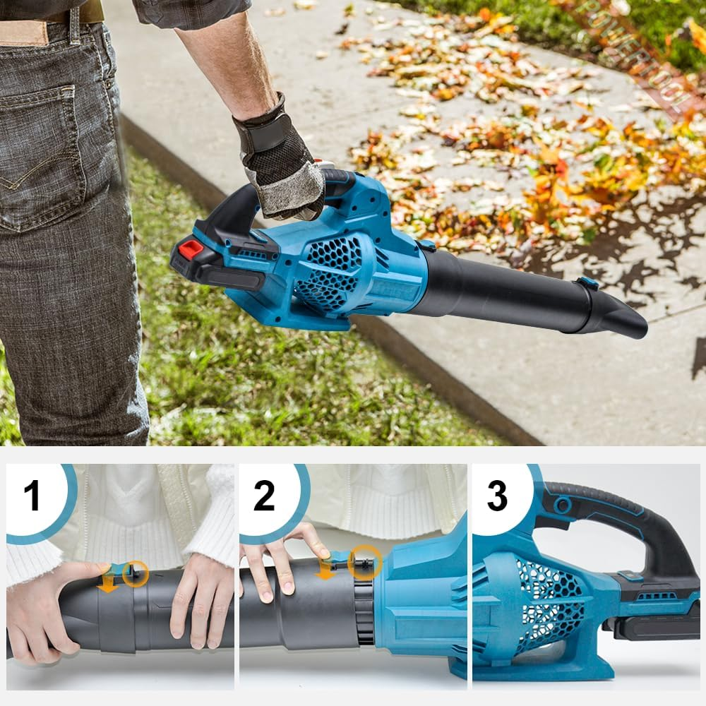 ALSTON Cordless Electric Leaf Blower Powerful Lightweight Vacuum Cleaner and 6 Speed for Garden Care Leaf Dust Removal, Compatible for Makita 18V Battery Skin Only