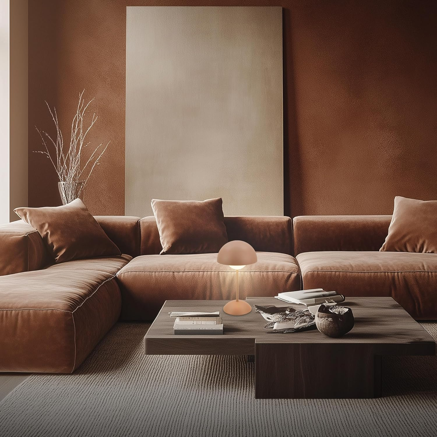 BRILONER - LED Table Lamp Wireless IP44 with Touch, Dimmable, Battery Exchangeable, Bedside Lamp, Reading Lamp, LED Lamp, Camping Lamp, Table Lamp, Battery Lamp, Outdoor Lamp, 16 X 29 Cm (Dxh), Coffee image number 3