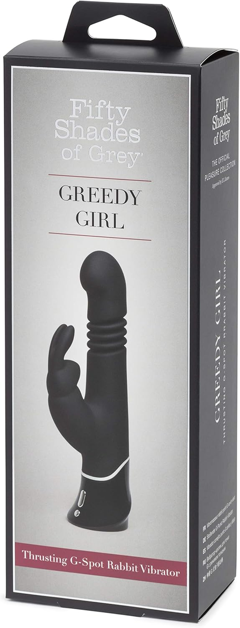 Fifty Shades of Grey Greedy Girl Thrusting Rabbit Vibrator - 4.5 Inch Silicone Thrusting Vibrator - Gifts for Women & Couples - Dual Stimulation Adult Sex Toy - Rechargeable & Waterproof - Black image number 4