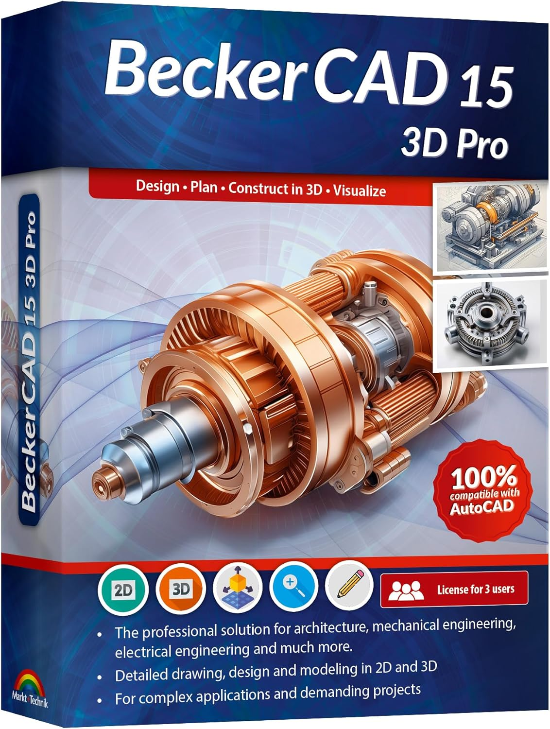 Beckercad 15 3D PRO - for Printing, Home Design, Floor Plan, Architecture, Engineering, Electric and More Software Compatible with Autocad for Win 11, 10, 8 image number 4