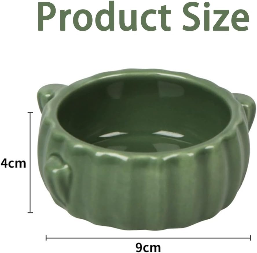 2PCS Food Bowl for Hamster Cactus Drinking Bowl Waterproof Food Dish Ceramic Feeding Bowls for Small Animals, Birds, Guinea Pig, Chipmunk image number 5
