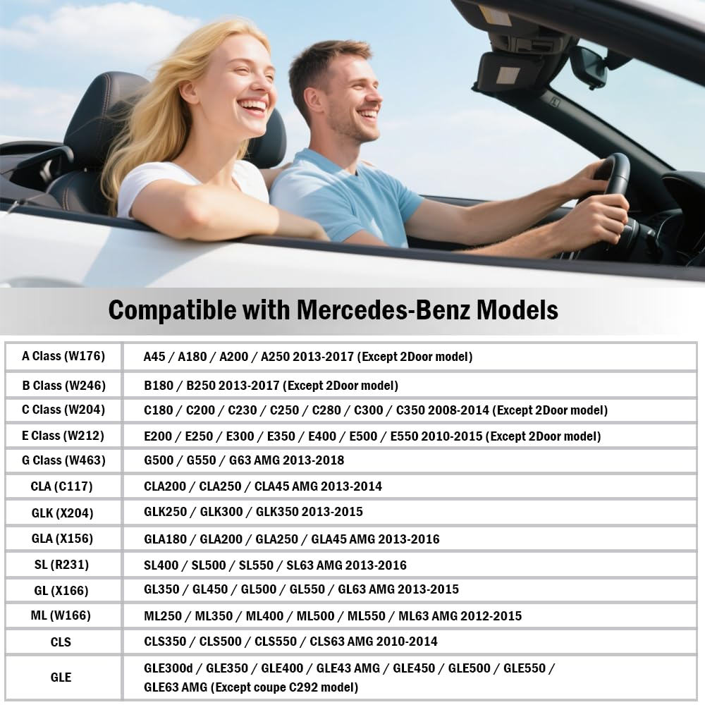 14 Pcs Window Glass Lift Button Trim Cover Interior Door Power Window Switch Button Cover Fit for Mercedes Benz a (W176) / B(W246) / C(W204) / E(W212) / GL/ML/CLA/GLA/GLE/GLK Class (Black) - Black image number 4